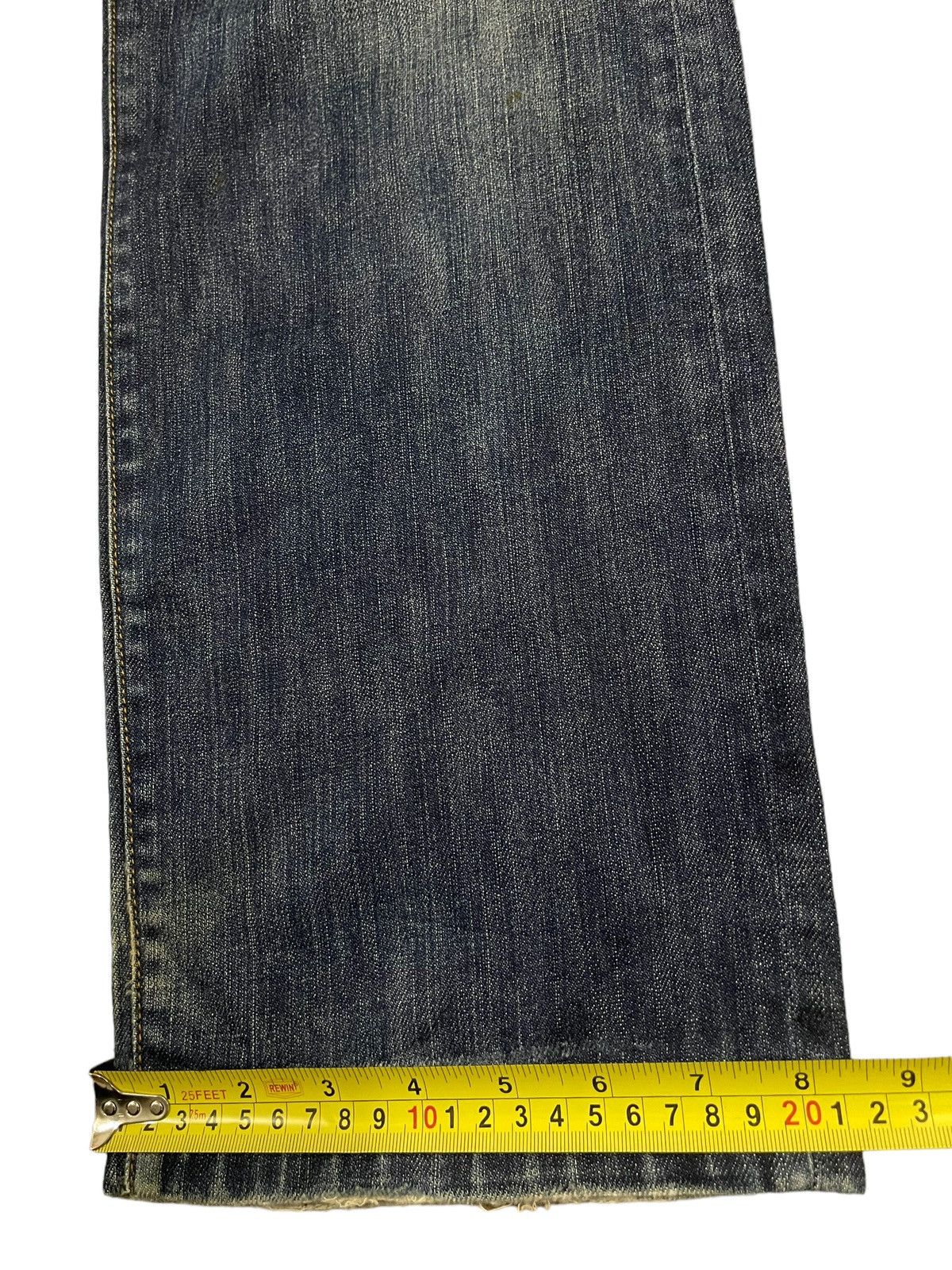 Sugar Cane Vintage Japanese Brand Blue Wash Distress Baggy Jeans Size US 32 / EU 48 - 14 Thumbnail