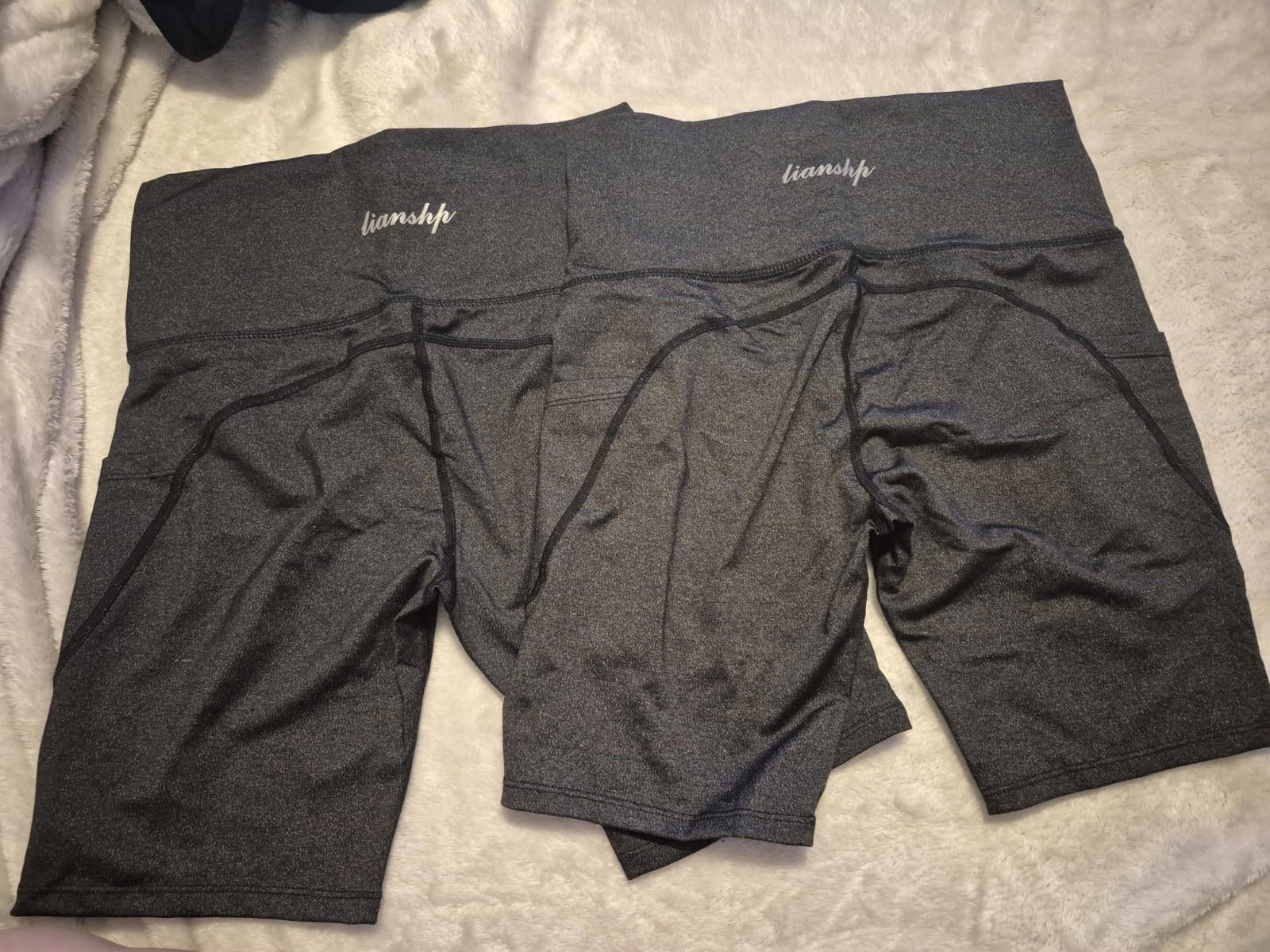 Designer Lianshp Womens High Waist Yoga Shorts Athletic Black Medium Size 32" / US 10 / IT 46 - 2 Thumbnail