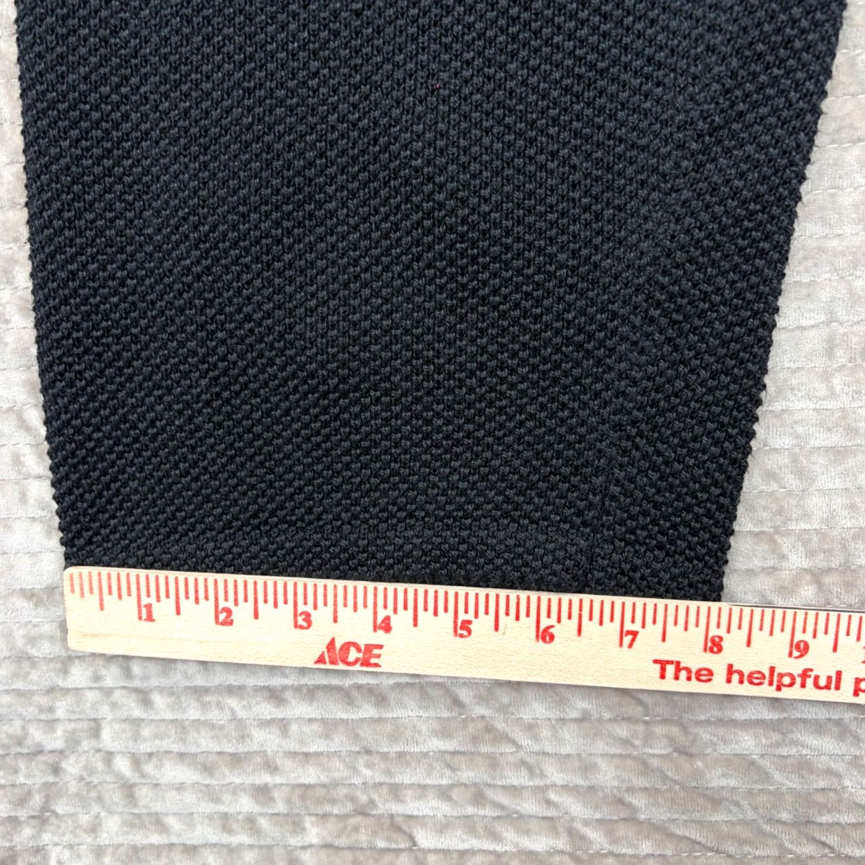 Vintage Chris Triola Black Cotton Knit Pants High Rise Straight Leg USA Made Women 29 Inseam 27.5 Dress Pants Knit Solid Black Front Flat Front Pull On Size 29" - 3 Thumbnail