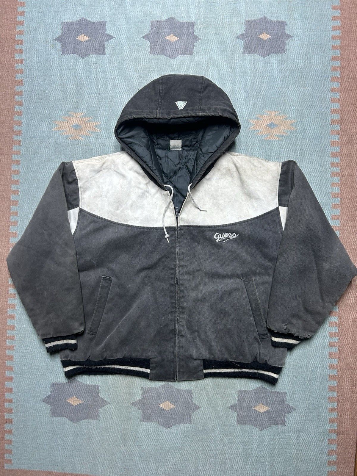 Vintage Vintage guess hooded work jacket canvas Carhartt quilted XL Size US XL / EU 56 / 4 - 5 Thumbnail