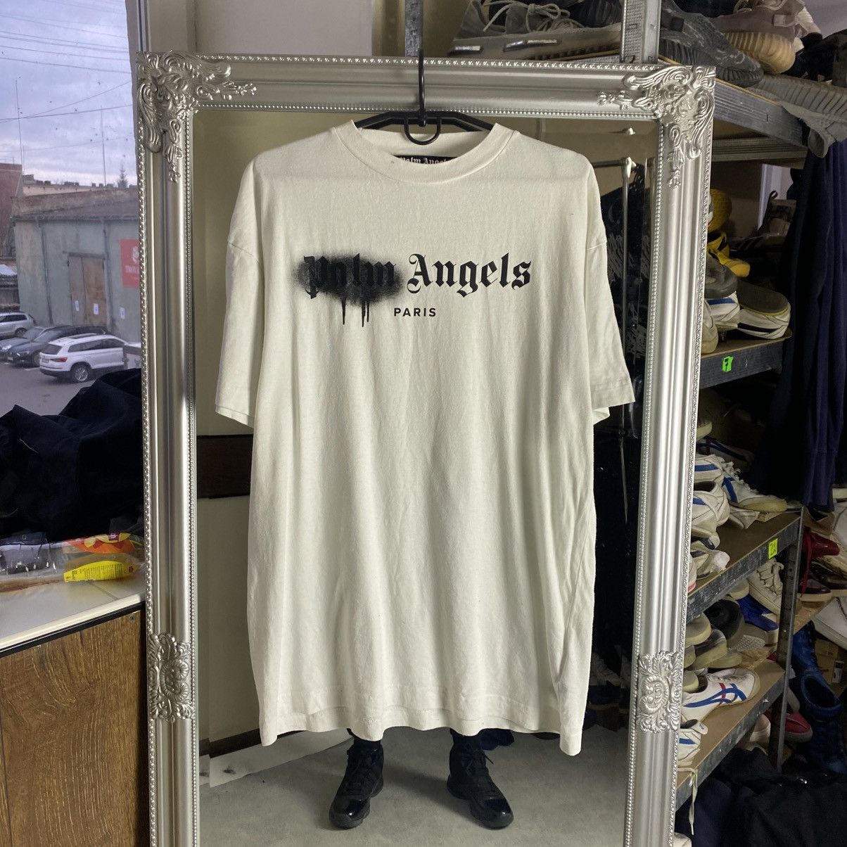Palm Angels Palm Angels T Shirt Black Spayed Paris Size US XL / EU 56 / 4 - 1 Thumbnail
