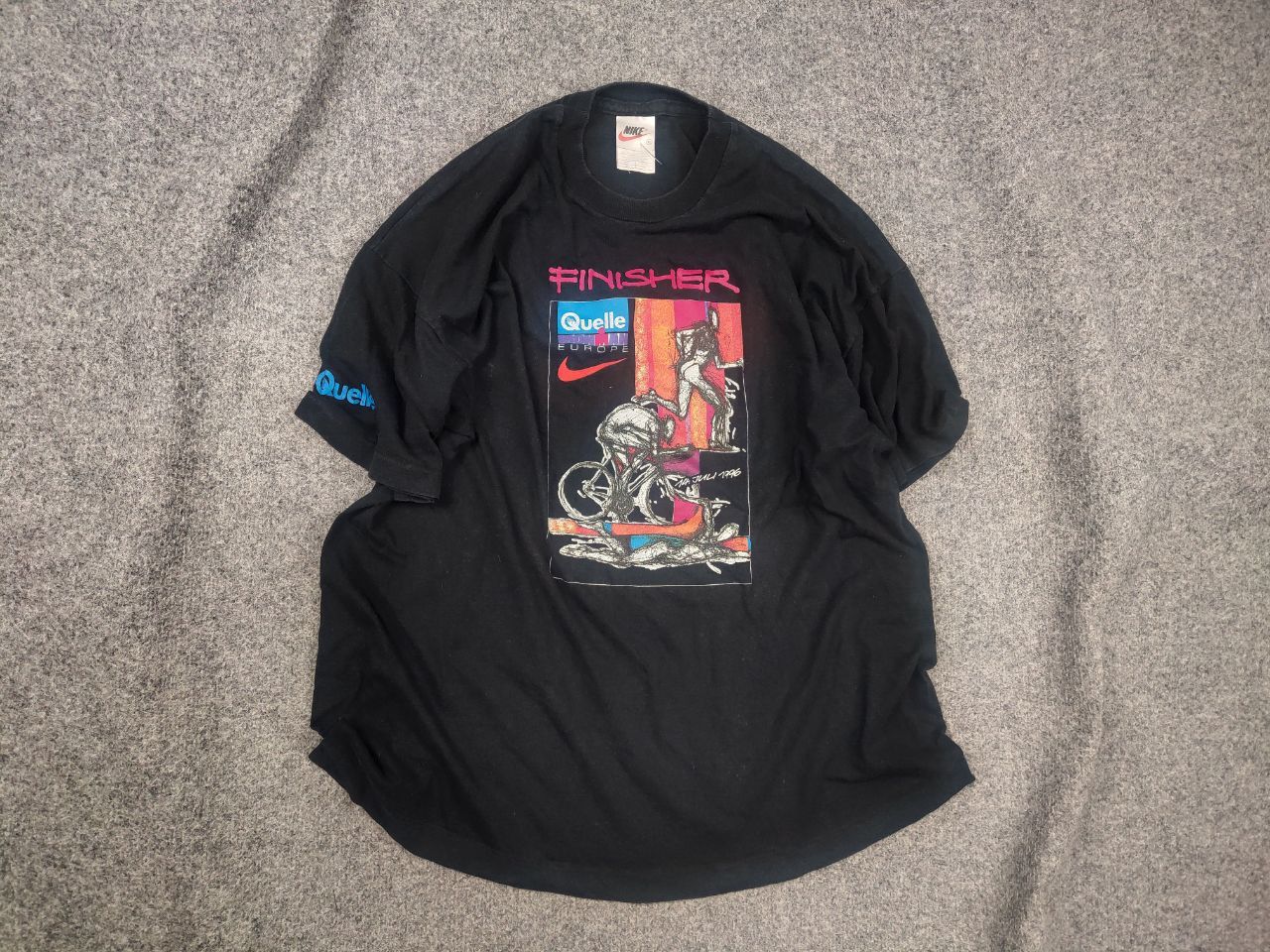 Nike Vintage 1996 Nike Quelle Ironman Europe Finisher Tee T-Shirt Size US XL / EU 56 / 4 - 1 Thumbnail