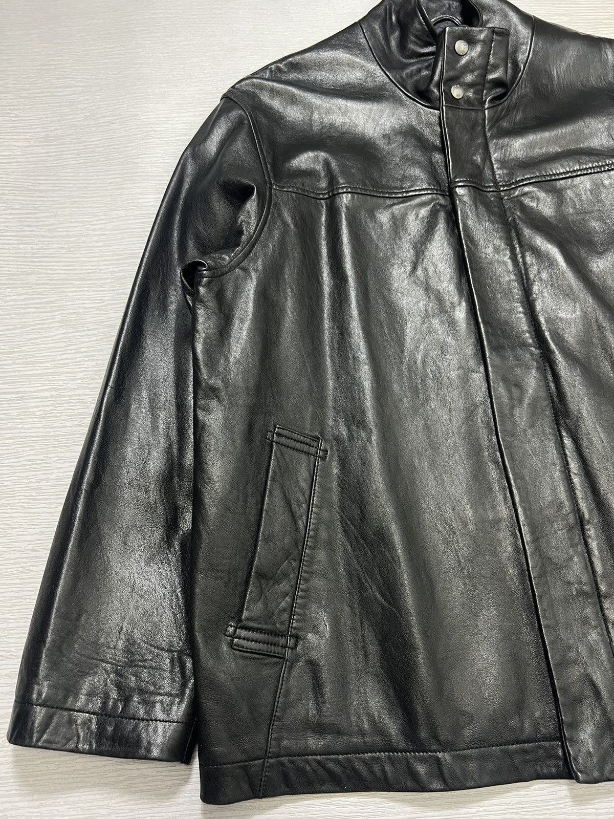 Balenciaga Balenciaga - Vintage - 1997 - Full Zip Leather Half Coat Size US XL / EU 56 / 4 - 7 Thumbnail