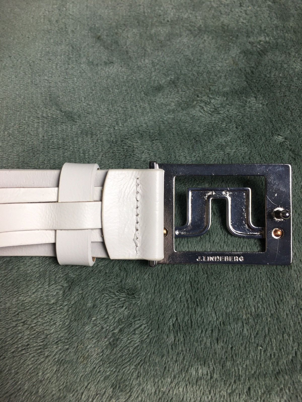 J.Lindeberg J. Lindeberg Leather White Logo Buckle Belt Size 40" 110 cm Size 40 - 4 Thumbnail