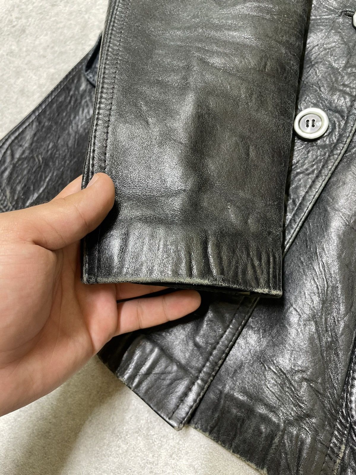 If Six Was Nine × Japanese Brand × Le Grande Bleu (L.G.B.) Distressed Leather Jacket – LGB / If Six Was Nine Energy Size US M / EU 48-50 / 2 - 6 Thumbnail
