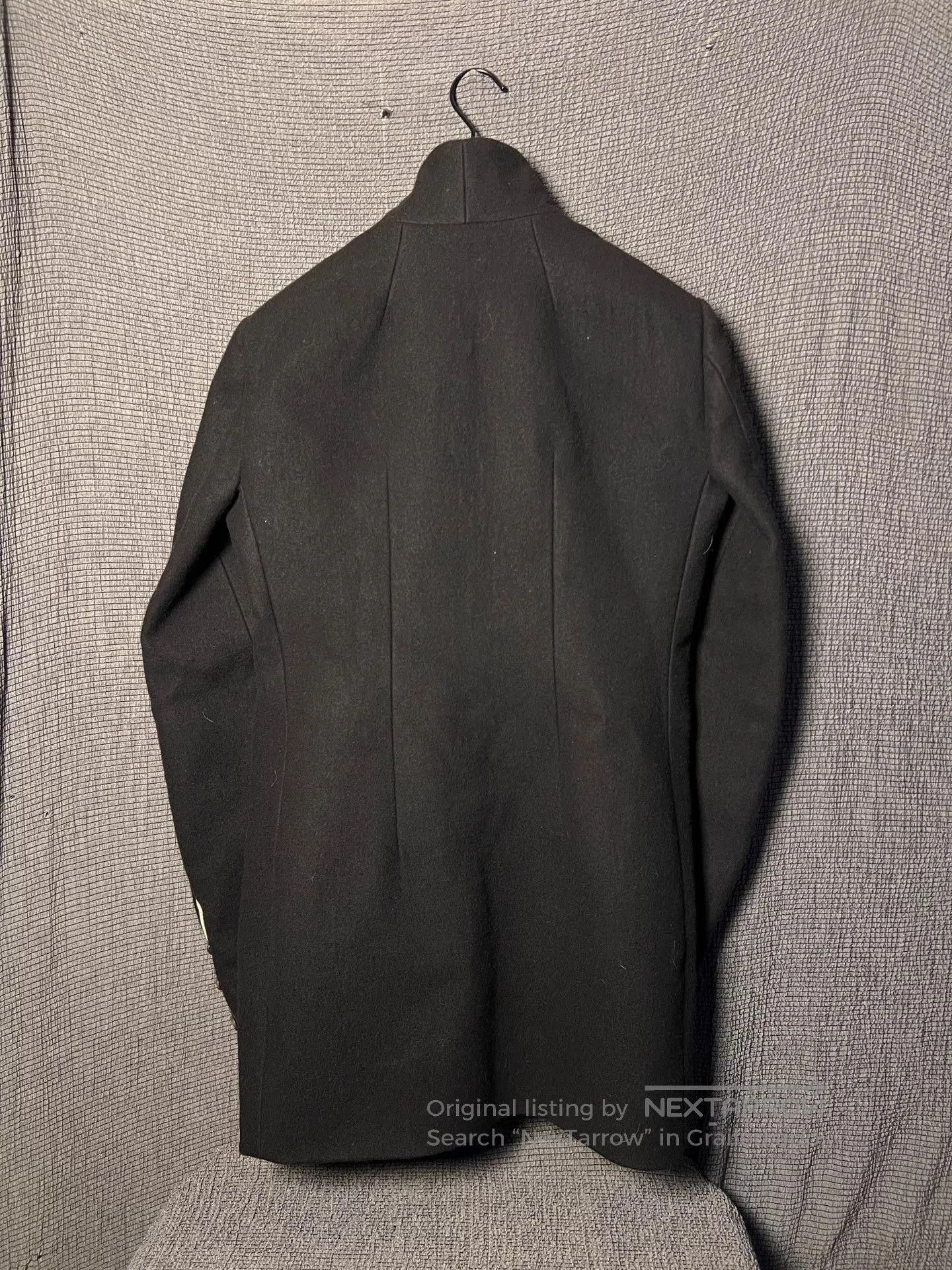 Rick Owens Black High Collar Structured Jacket. Size US M / EU 48-50 / 2 - 3 Thumbnail