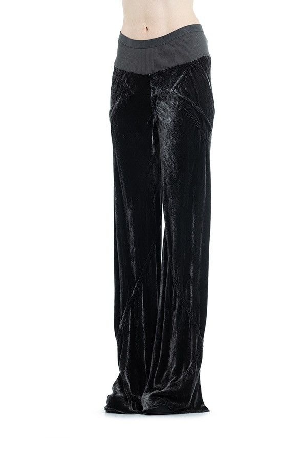 Rick Owens Last Rick Owens High-Waist Velvet Pants Ribbed Waistband Size 32" / US 10 / IT 46 - 2 Thumbnail