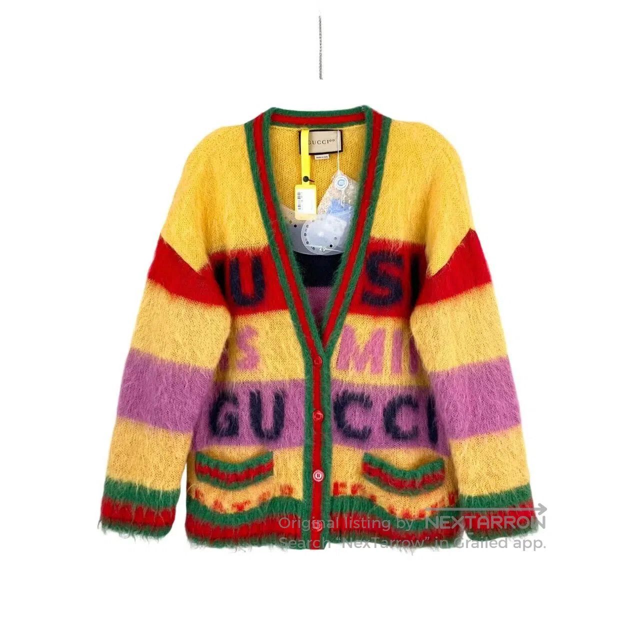 Gucci Guicci Letter logo striped cardigan jacket| Size S / US 4 / IT 40 - 1 Thumbnail