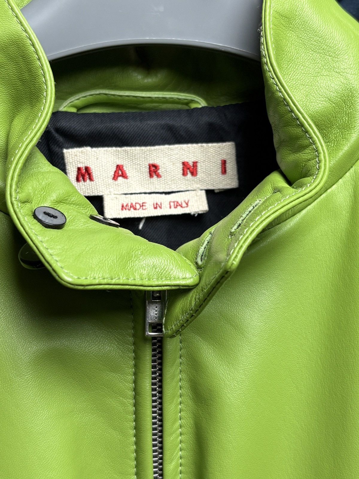Marni Marni Leather bomber jacket Size US L / EU 52-54 / 3 - 3 Thumbnail