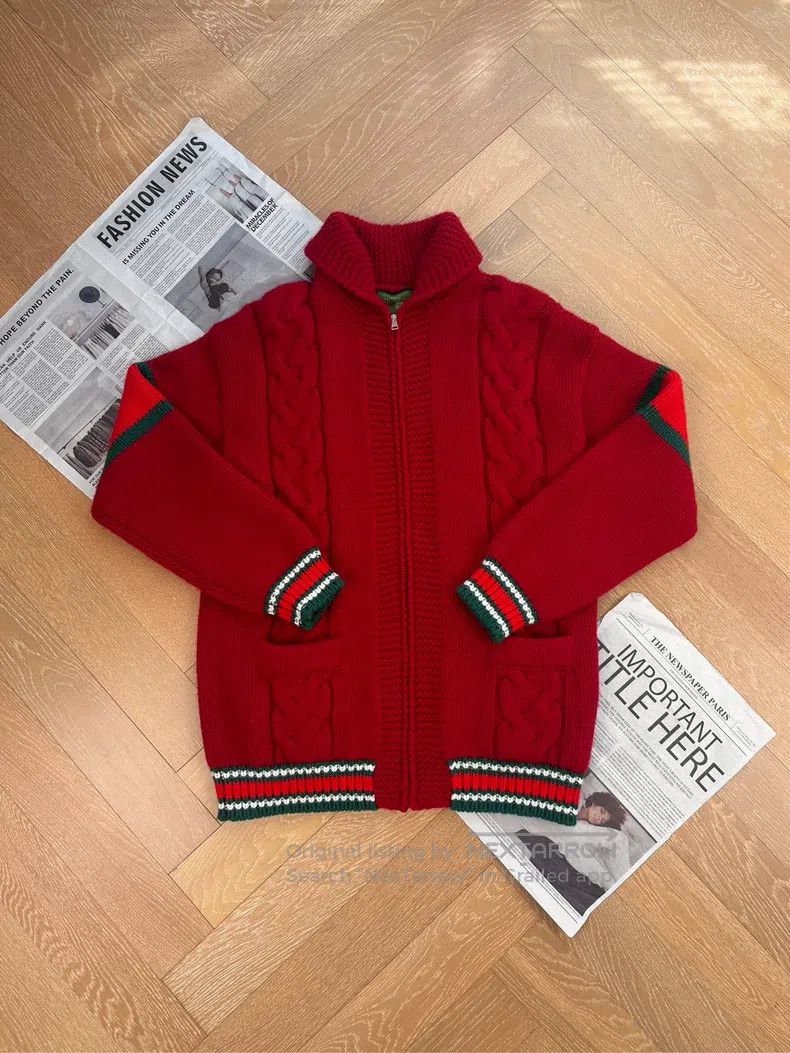 Gucci Gucci Twisted knitted zipper knitted sweater cardigan coat Size M / US 6-8 / IT 42-44 - 1 Thumbnail