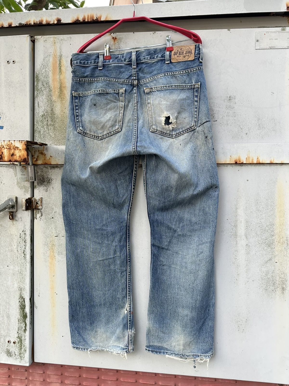 Vintage 👹Vintage THRASHED Y2K GAP Denim Baggy Jeans Size US 32 / EU 48 - 10 Thumbnail