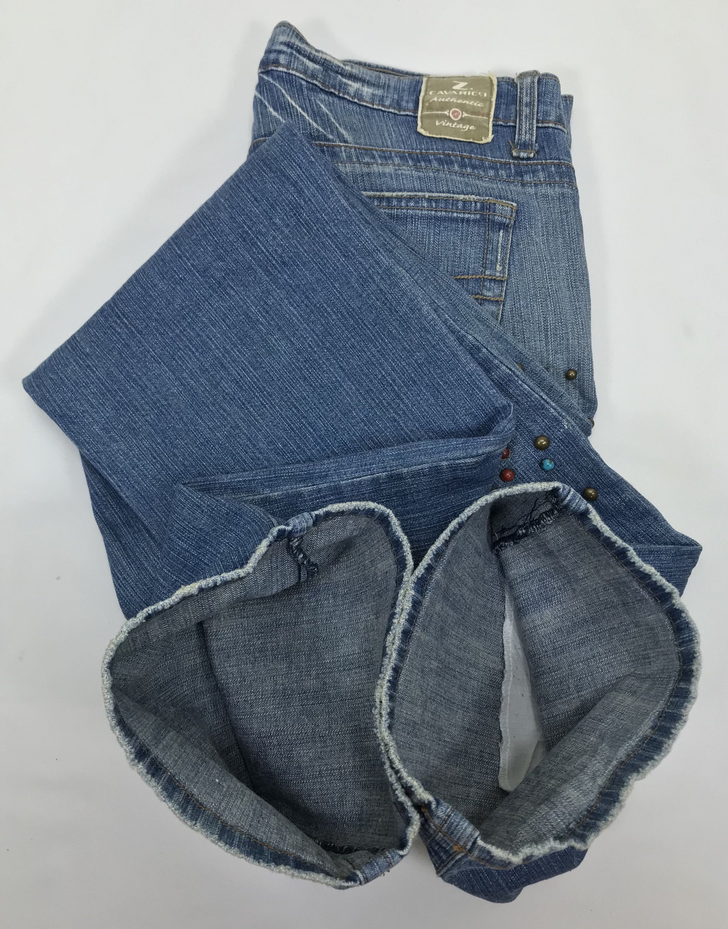 Japanese Brand Vintage Designer Z Cavaricci Art Studded Flare Jeans Size US 32 / EU 48 - 14 Thumbnail