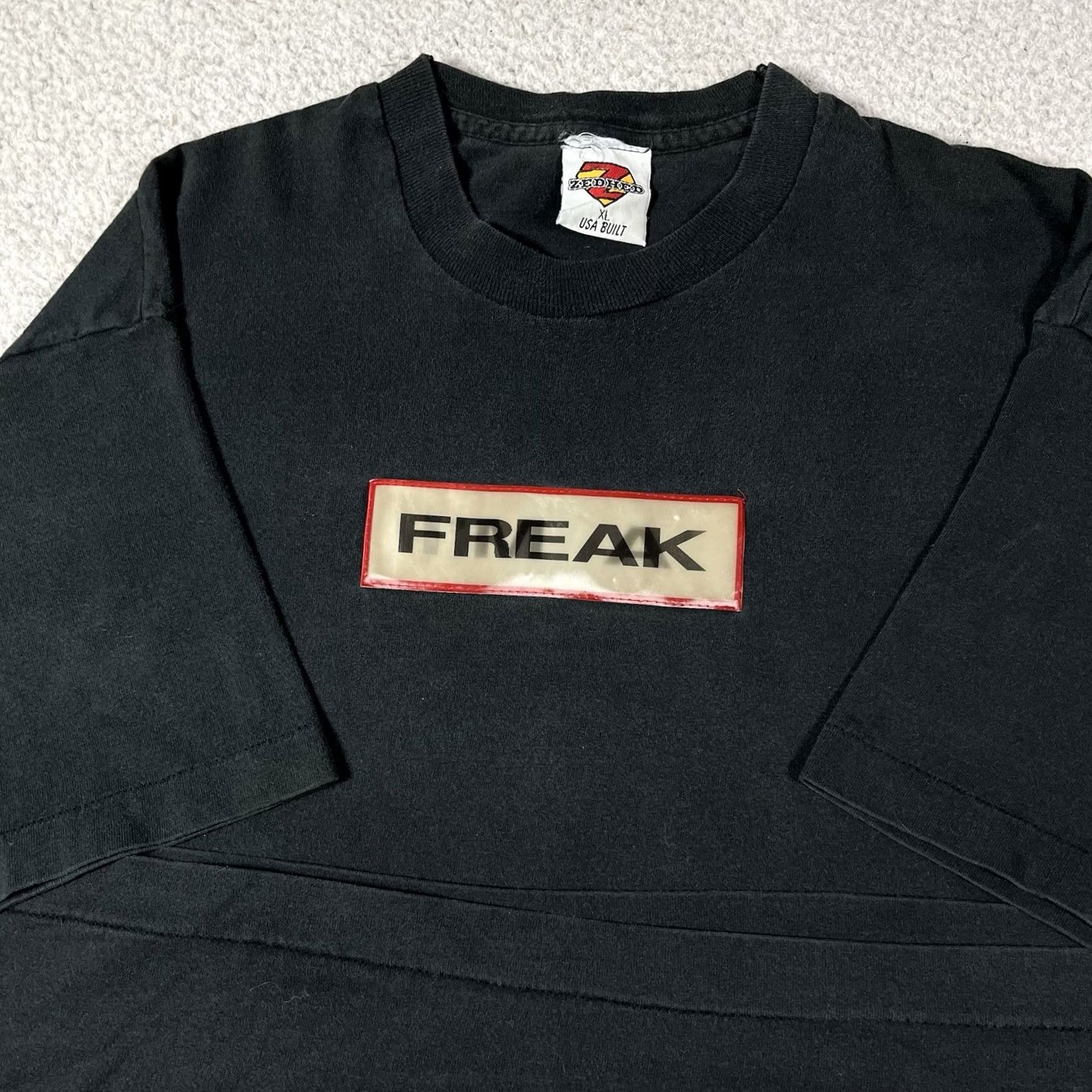Vintage VINTAGE Zed Hed Shirt Mens XL Black IM A FREAK Funny Parody Comedy Skater Grunge 90s 80s USA Logo T-Shirt Mens XL Black Size US XL / EU 56 / 4 - 4 Thumbnail