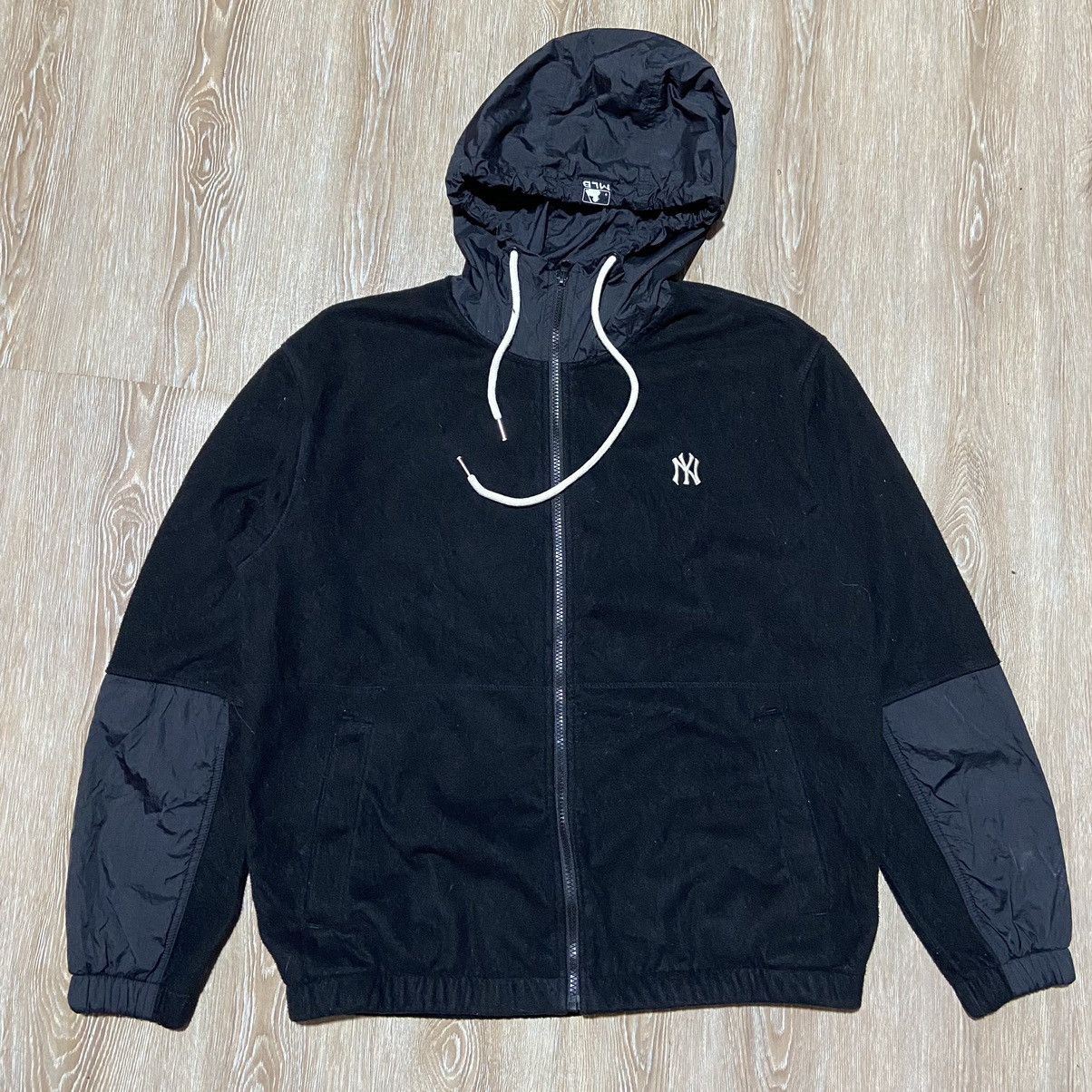 image of Mlb Sherpa Zipper Hoodie in Black, Men's (Size Large)