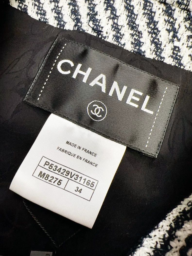 Chanel Chanel 16p black and white twill woven coat Size XXS / US 00 / IT 34 - 7 Thumbnail