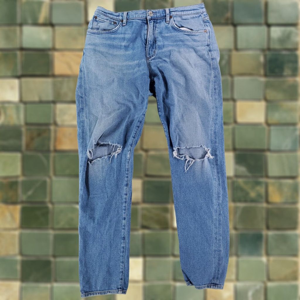 Agolde AGOLDE Jeans Distressed Made USA Womens 32 Straight Blue 32 x 31 Actual Women Jeans Size 32 - AGOLDE Distressed Jeans Womens 32 Blue Straight Made USA Size 24" / US 00 / IT 34 - 1 Thumbnail