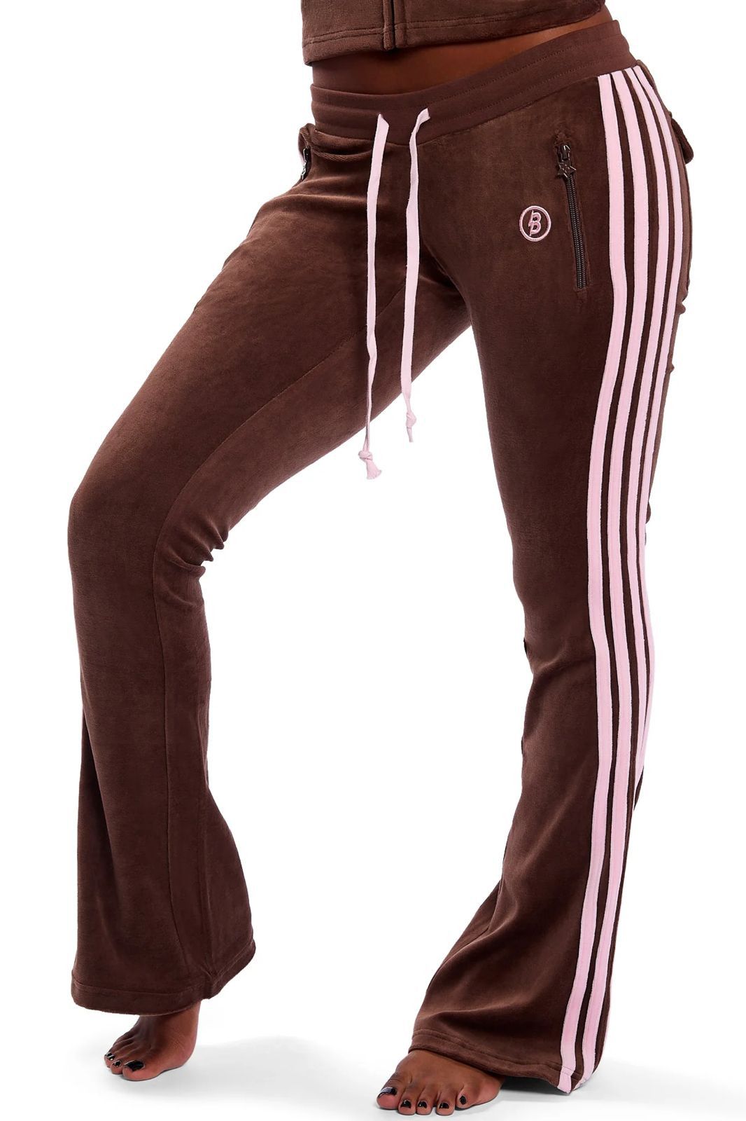 Other Body By Raven 'Velour Track' Brown & Pink Sweats Size US 34 / EU 50 - 1 Preview