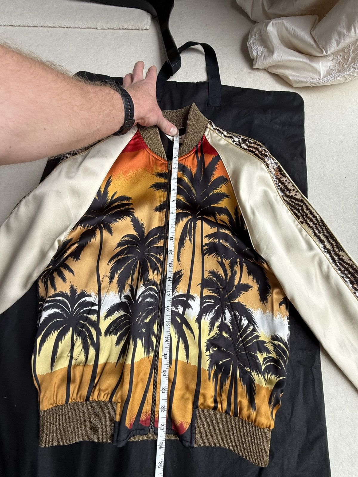 Hedi Slimane × Saint Laurent Paris SS16 Iconic Saint Laurent palm tree runway sequin teddy 42 Size US S / EU 44-46 / 1 - 7 Thumbnail