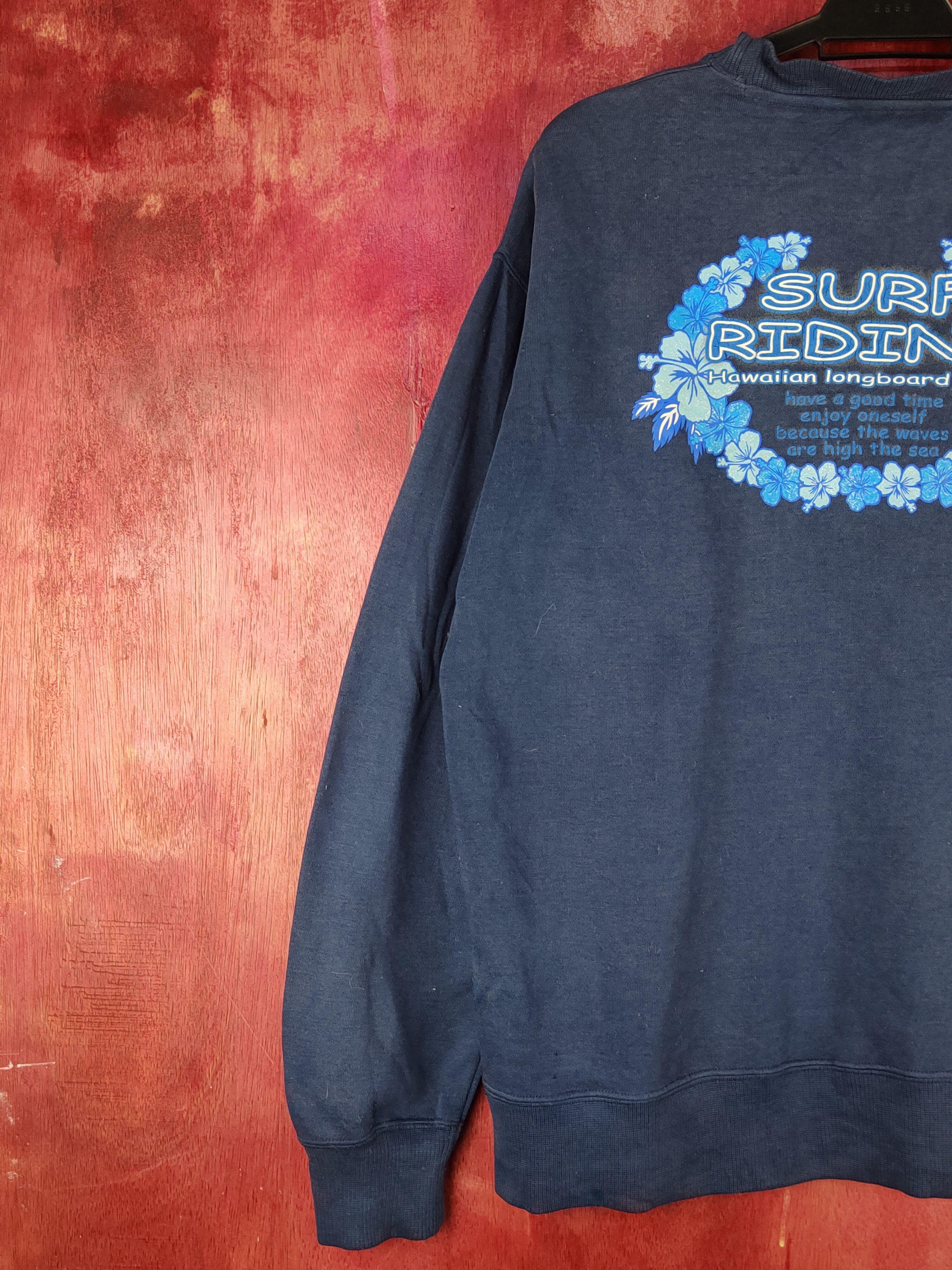 Japanese Brand × Vintage Thirdwave surf vintage Dark Blue Sweatshirts #S2044 Size US L / EU 52-54 / 3 - 8 Thumbnail