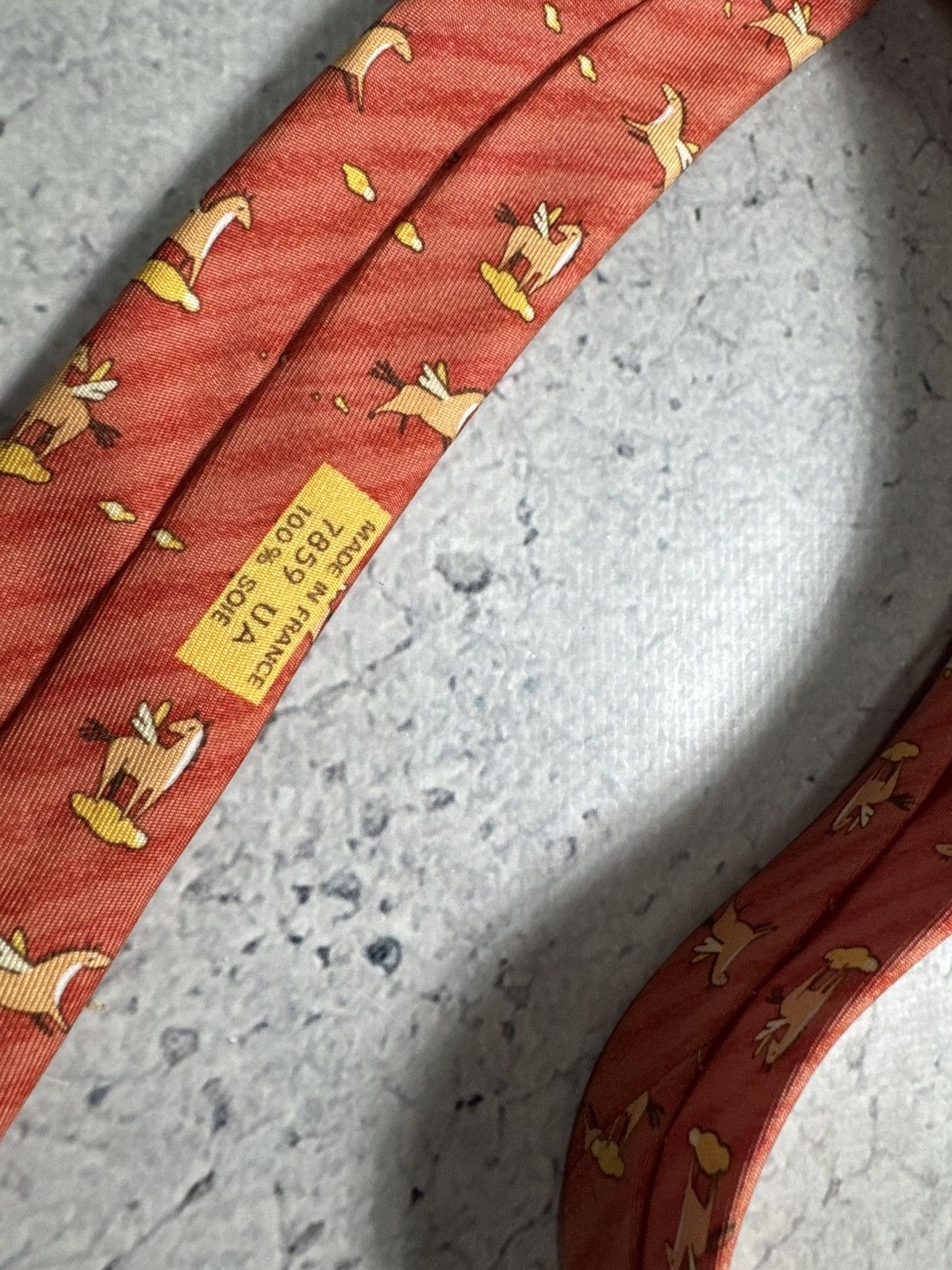 Hermes Hermes Paris Luxury Silk Tie Vintage Size ONE SIZE - 5 Thumbnail