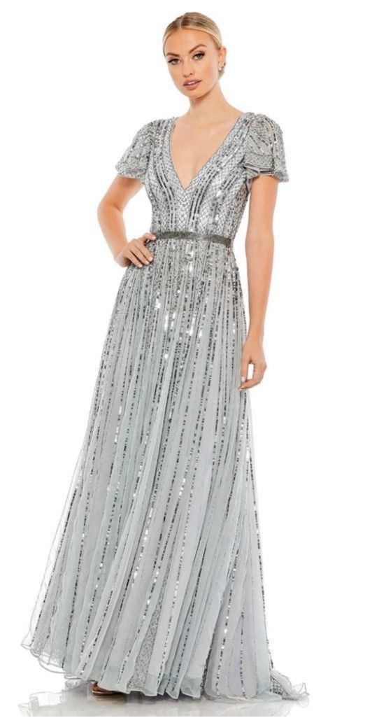 Mac Duggal Women's Mac Duggal Dress, Silver, Size 2 Size XS / US 0-2 / IT 36-38 - 1 Thumbnail