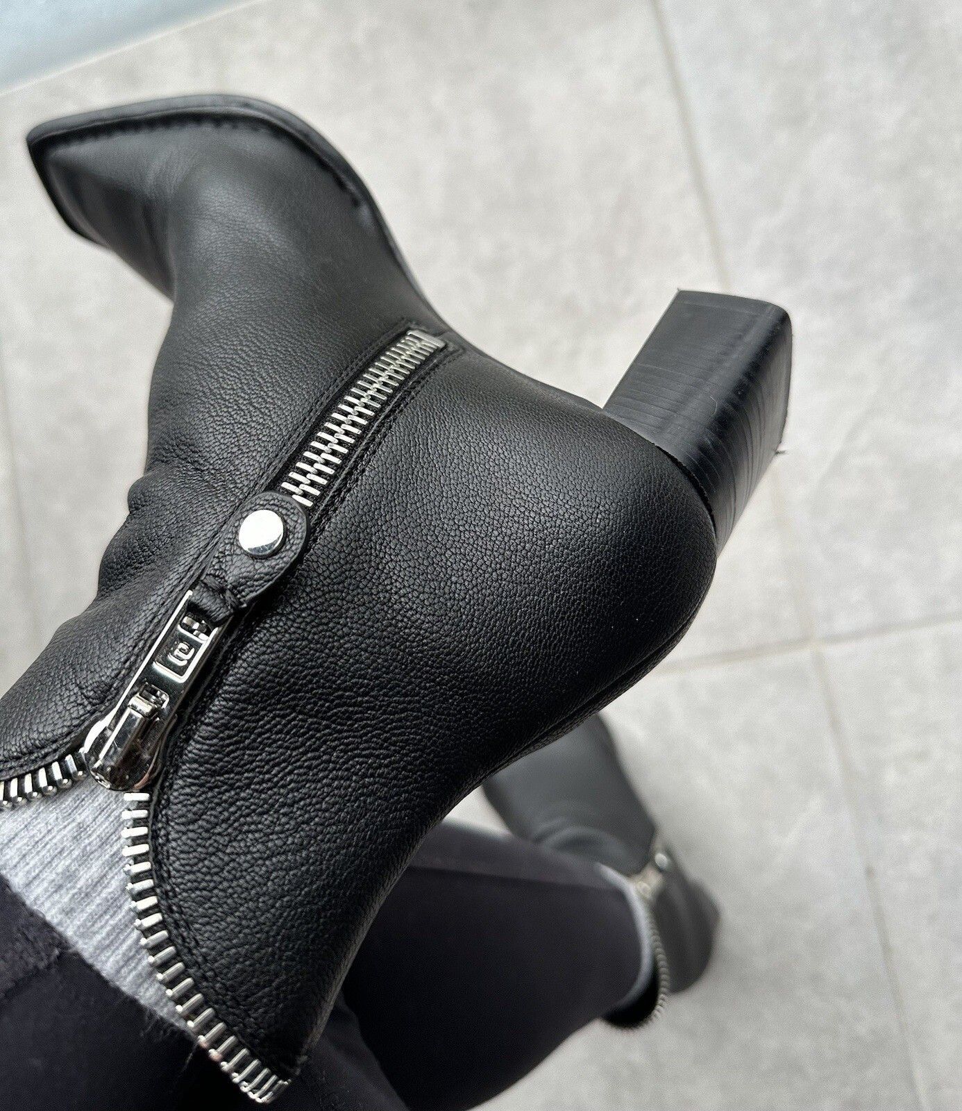 Alexander Wang Alexander Wang Lane Zip Leather Square Toe Ankle Heel Boots Size US 8 / IT 38 - 7 Thumbnail