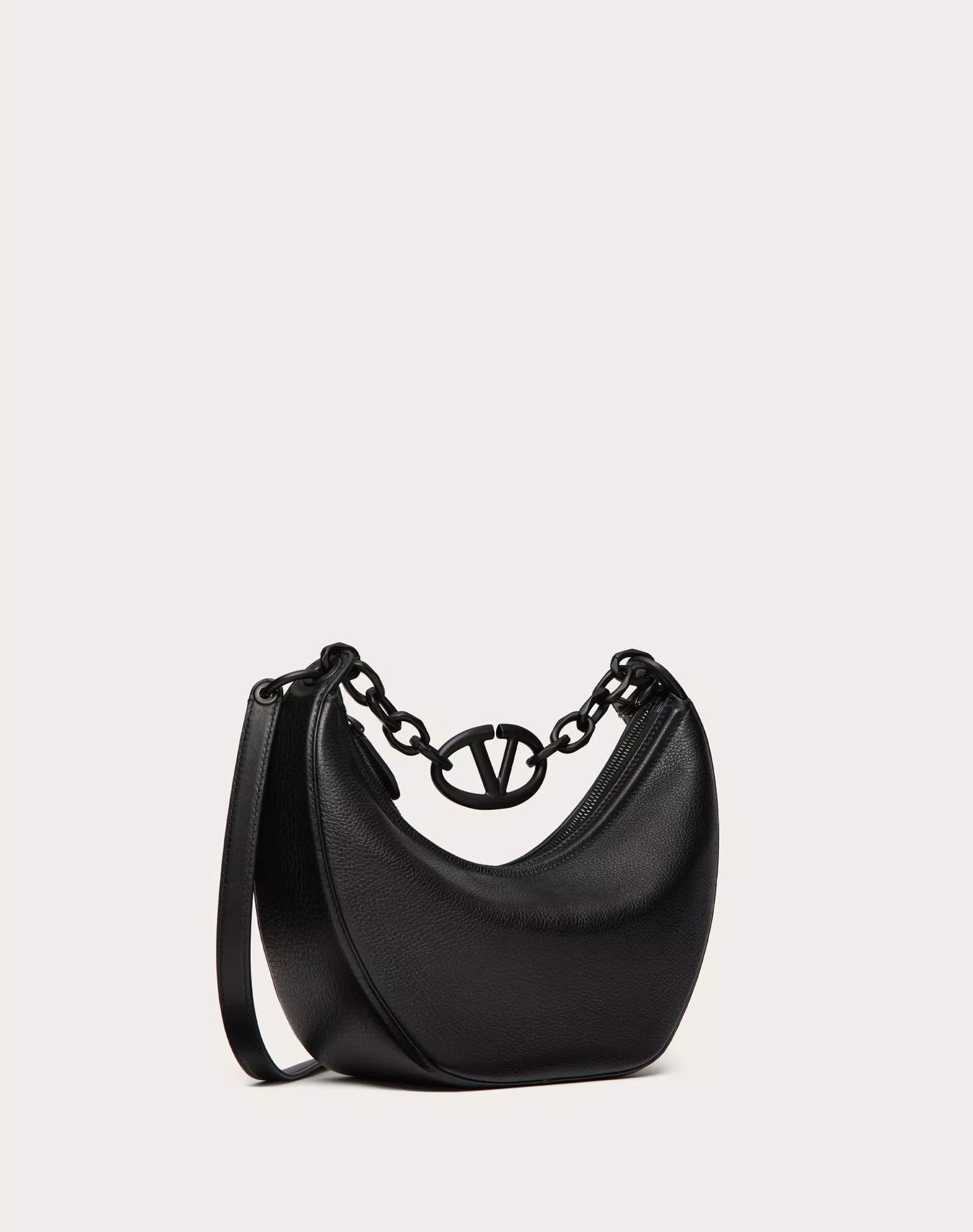 Valentino o1s22i1n0924 Size: OS / Small Vlogo Moon Hobo Bag in Black Size ONE SIZE - 2 Thumbnail