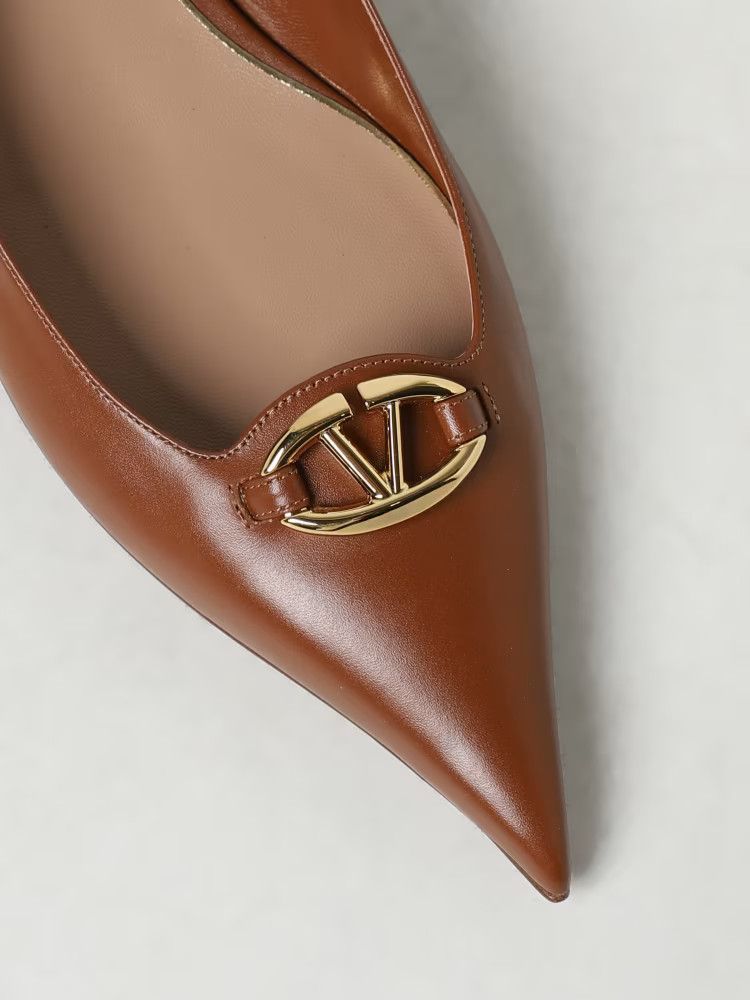 Valentino o1s22i1n0924 Slingback Vlogo Ballerina Flats in Brown Size US 8 / IT 38 - 4 Thumbnail