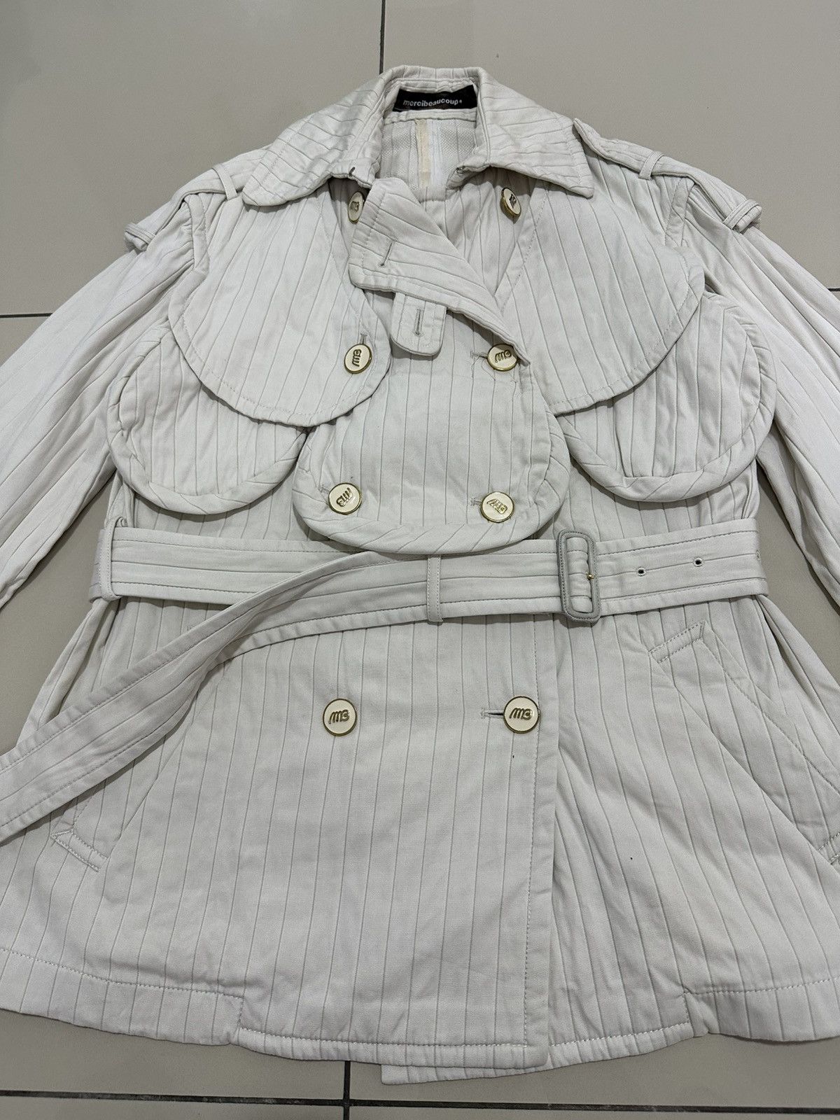 Issey Miyake Rare Mercibeaucoup Issey Miyake Double Breast Trench coat Size S / US 4 / IT 40 - 4 Thumbnail