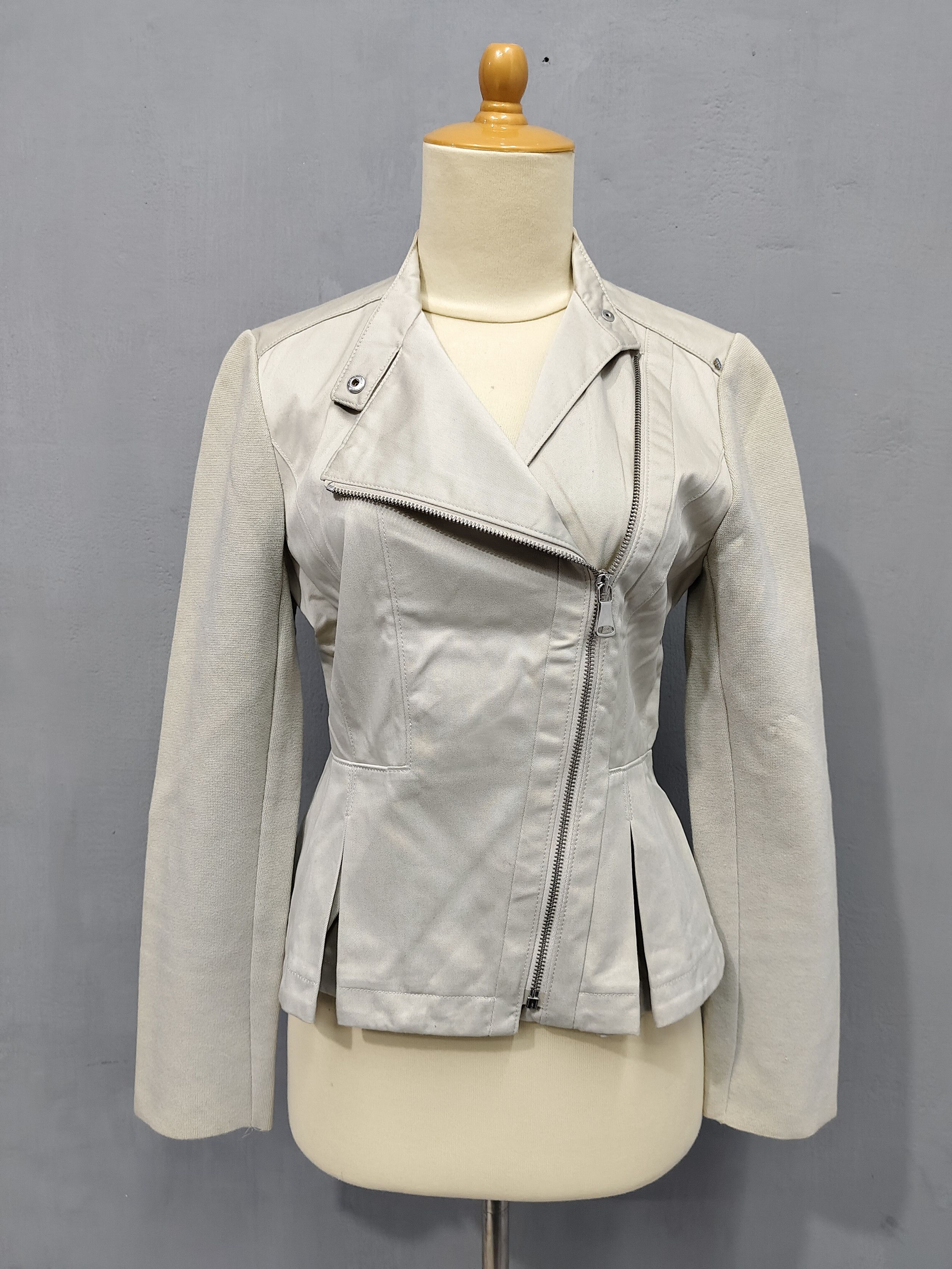 Max Mara 00s Sport Maxcode- Hybrid Asymmetric Zip Fitted Moto Jacket Size M / US 6-8 / IT 42-44 - 1 Thumbnail