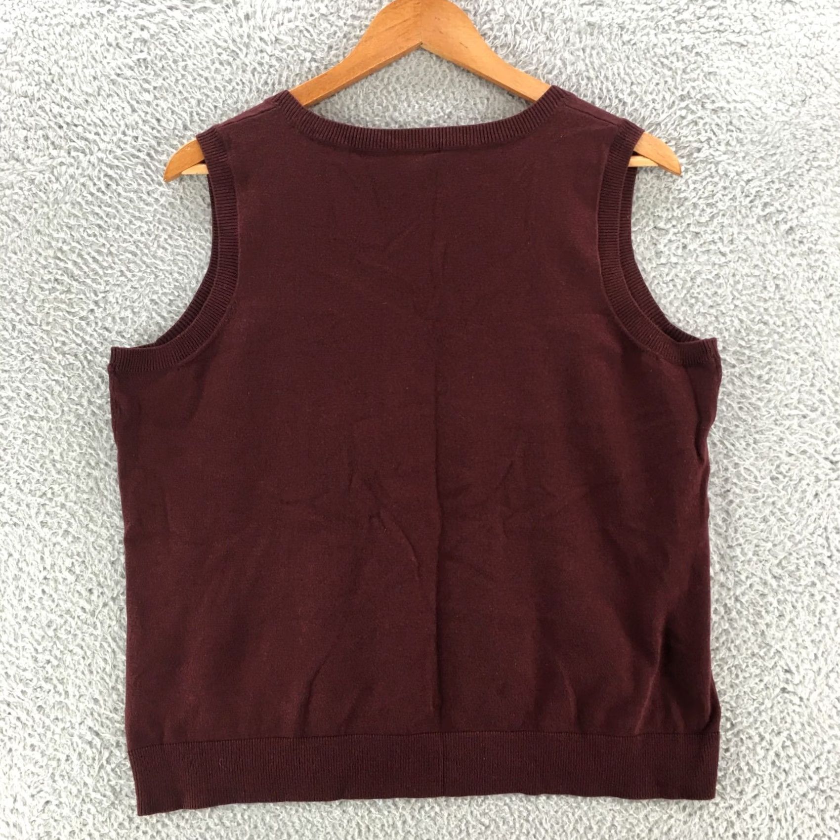 Talbots Talbots Knitted Tank Top Tshirt Womens Petite 1X Burgendy Round Neck Sleeveless Size XL / US 12-14 / IT 48-50 - 7 Thumbnail