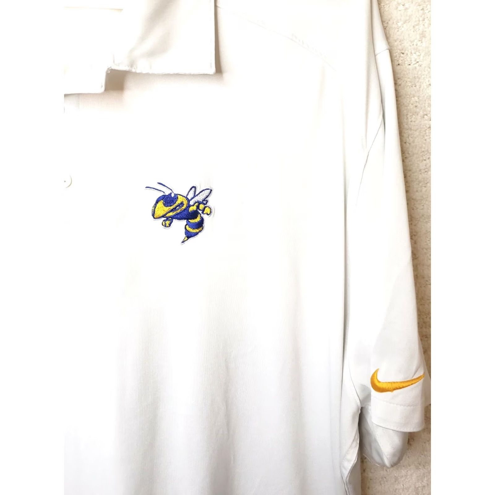 Nike Nike Georgia Tech Yellow Jackets Polo Shirt Men 2XL White Short Sleeve Size US XXL / EU 58 / 5 - 3 Thumbnail