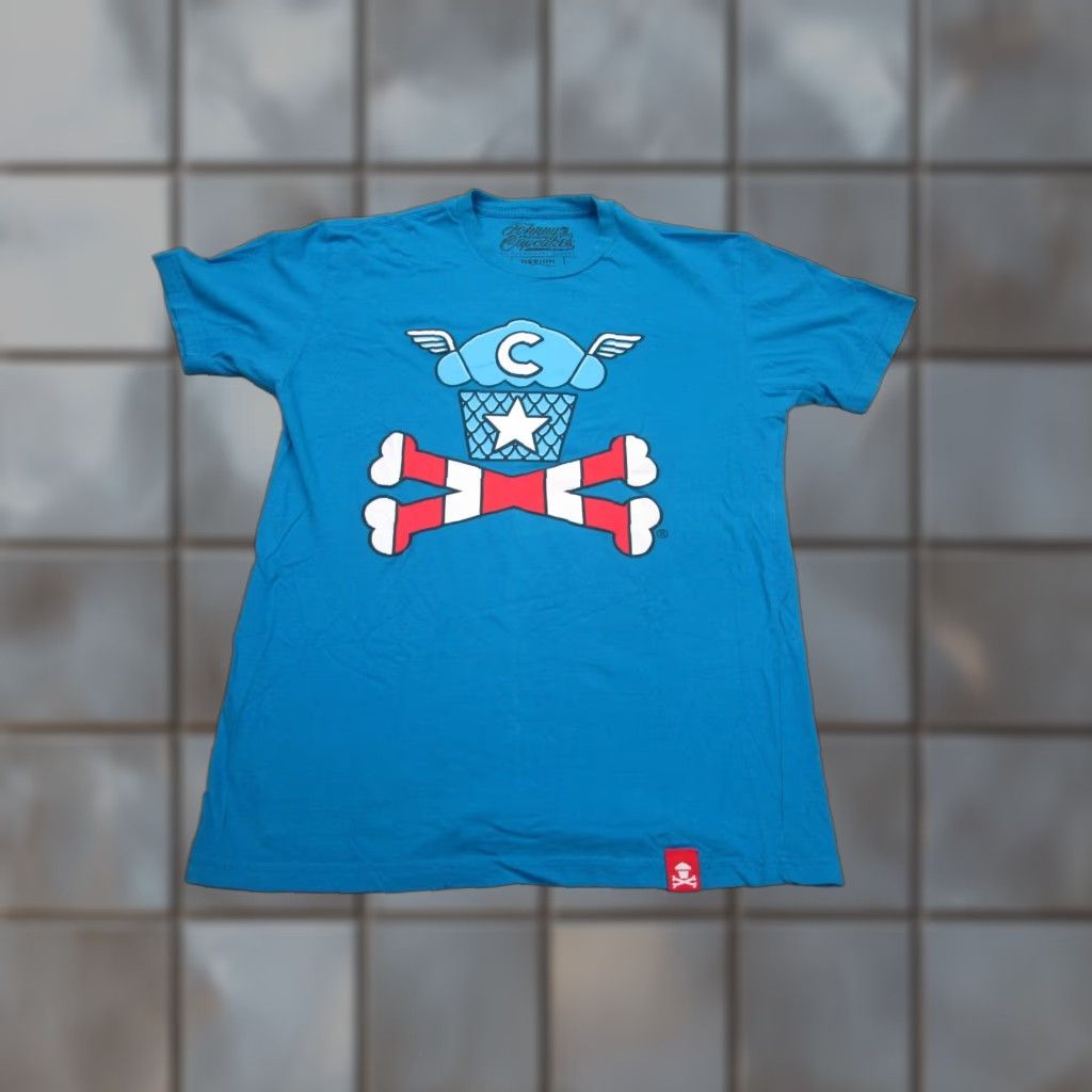 Johnny Cupcakes Johnny Cupcakes Captain America USA Mens Blue Short Sleeve T-Shirt Medium Size US M / EU 48-50 / 2 - 1 Thumbnail