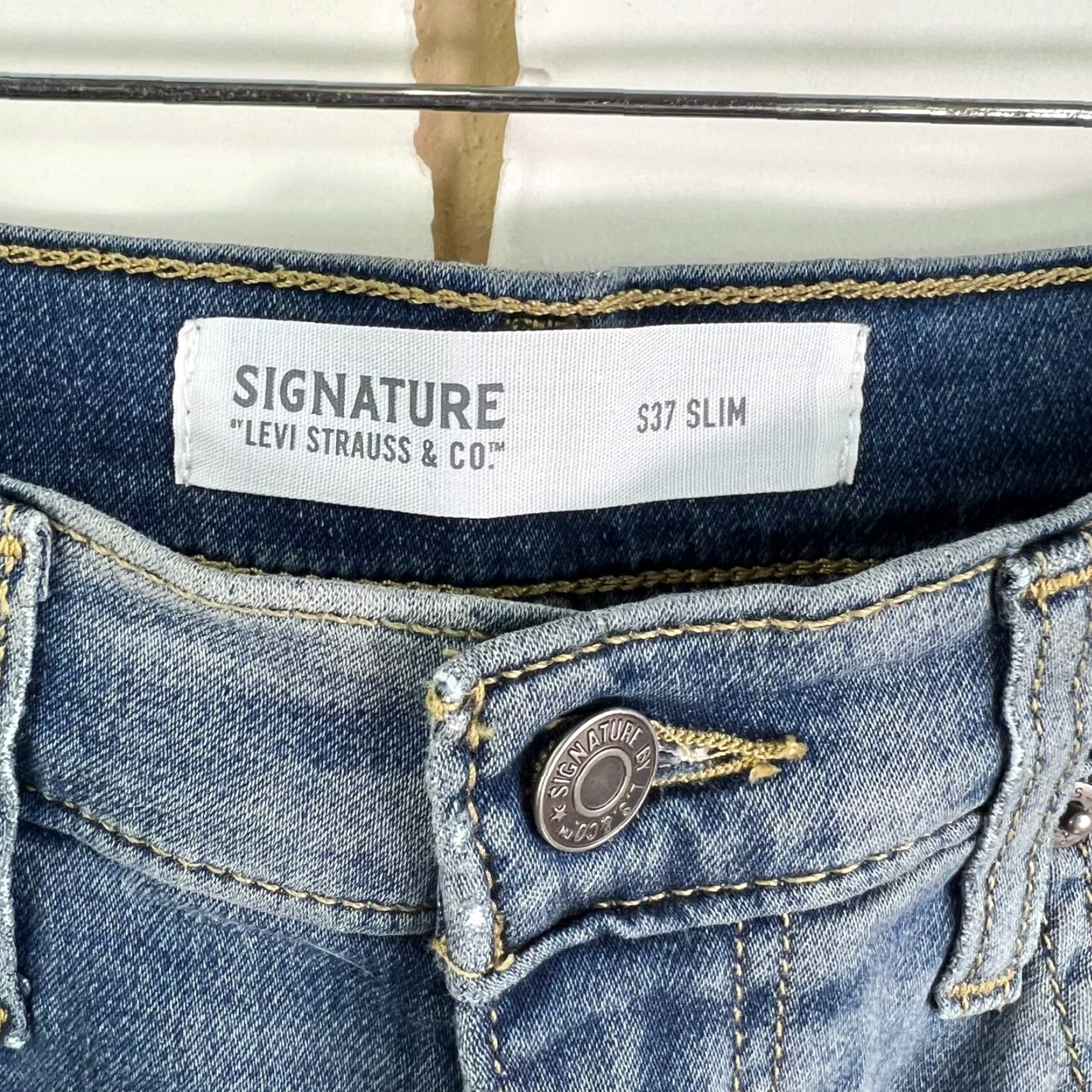 Levi's Levi's Signature Jeans Mens Regular Waist 30 Blue Denim Straight 32in Inseam 5-Pocket Zipper Logo Charcoal Wash USA 90s Size US 30 / EU 46 - 4 Thumbnail