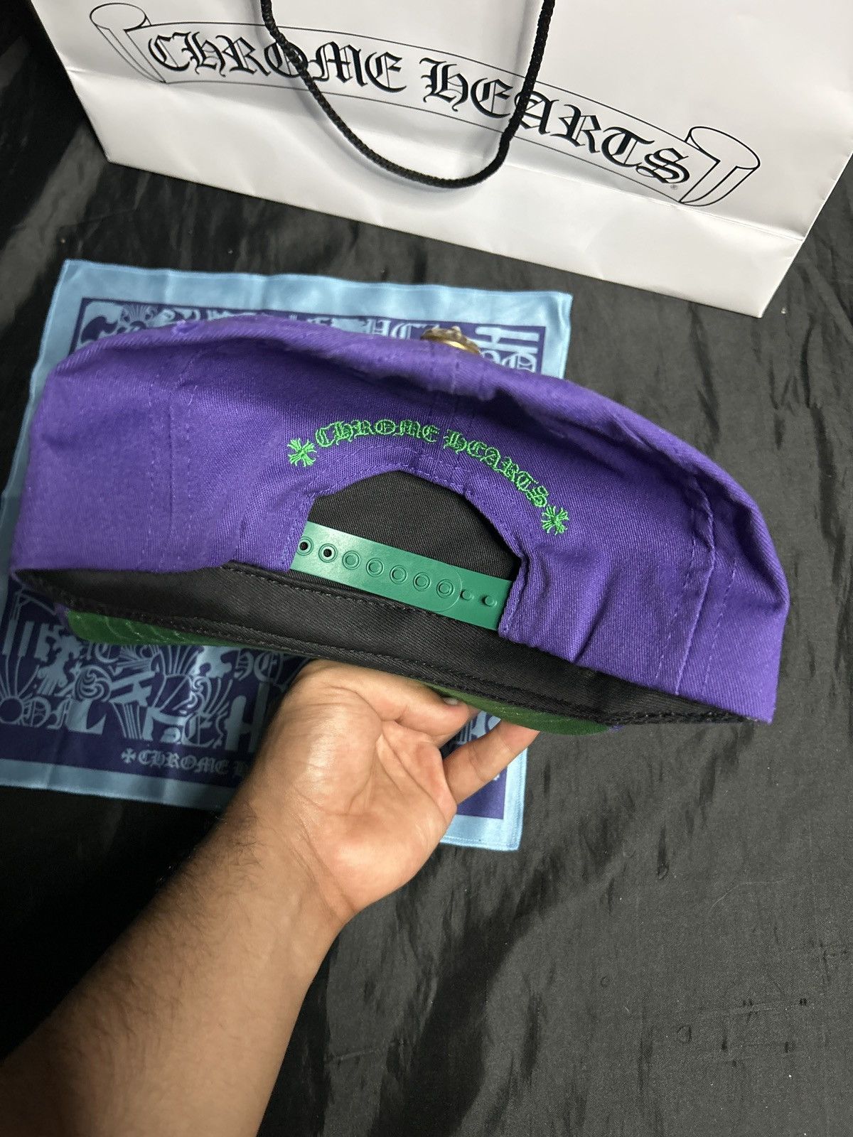 Chrome Hearts Chrome Hearts Puprle/Green BaseBall Hat Size ONE SIZE - 3 Thumbnail