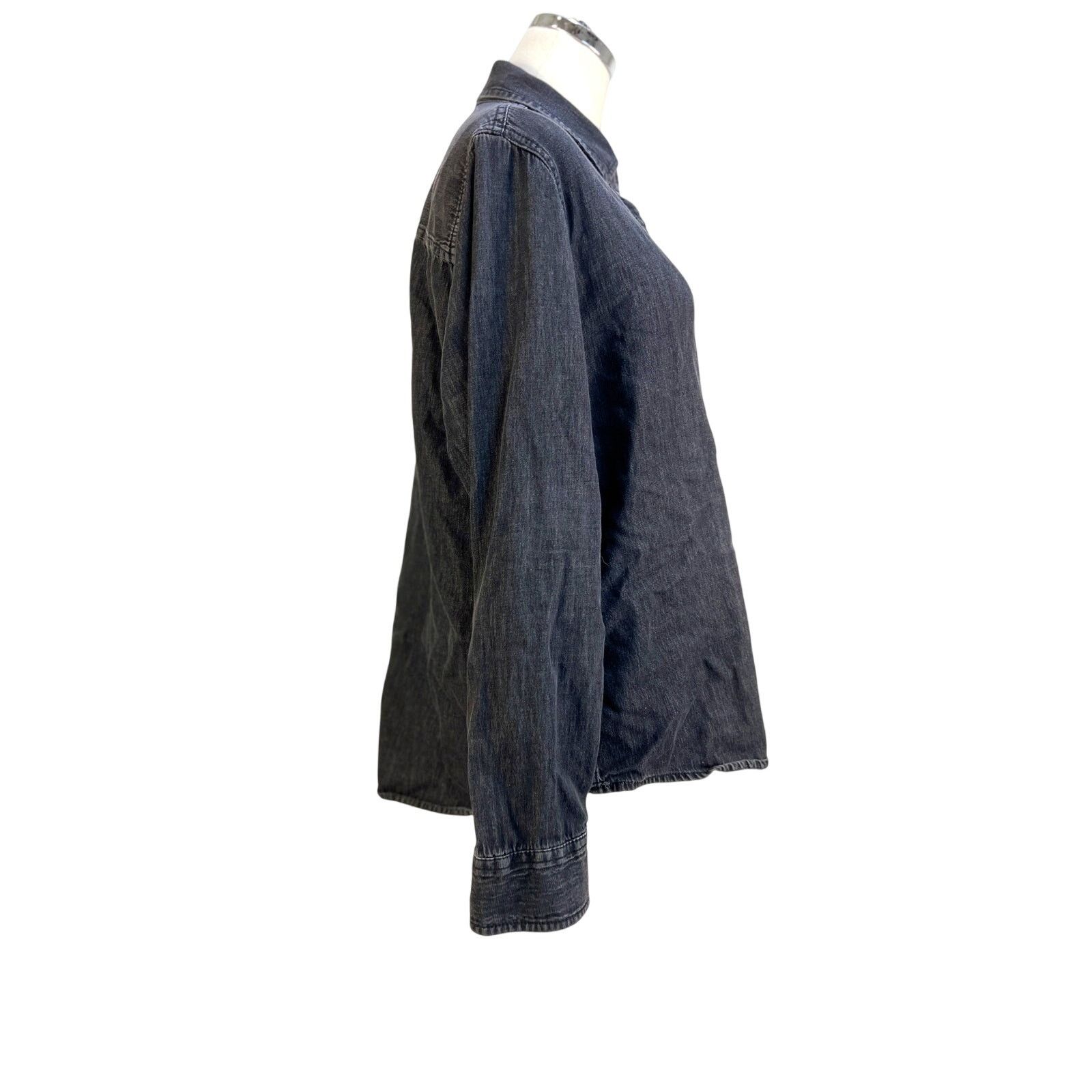 Other Pact Denim Chambray Ranch Shirt Black Organic Cotton Size XL / US 12-14 / IT 48-50 - 5 Thumbnail