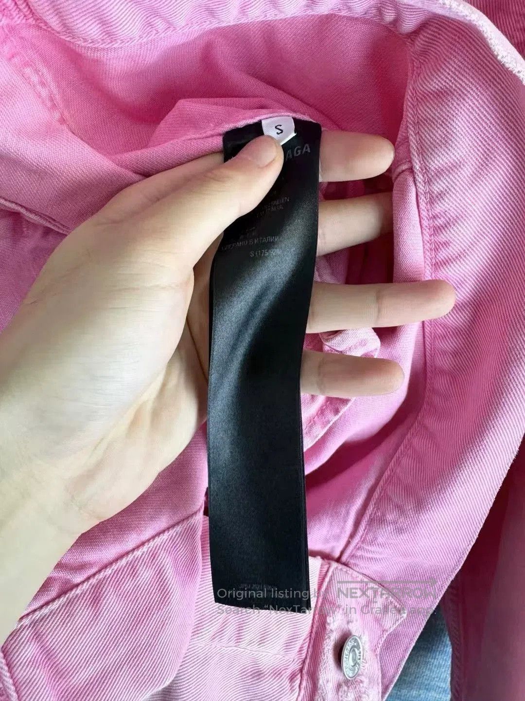 Balenciaga Balenciaga Pink Distressed Denim Jacket. Size US S / EU 44-46 / 1 - 4 Thumbnail