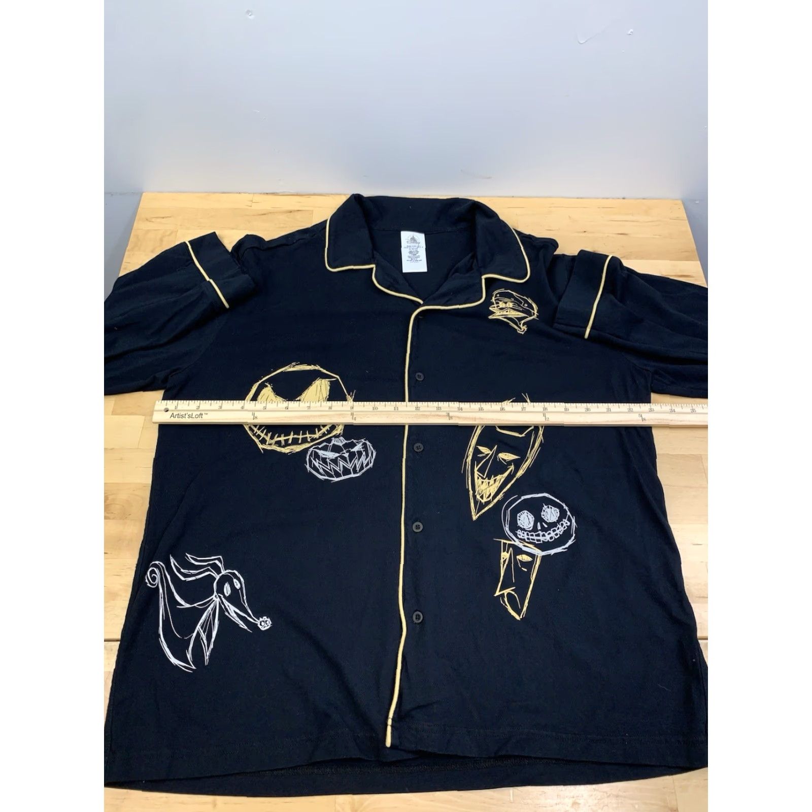 Disney VINTAGE The Nightmare Before Christmas Pajama Top Button Adult L Black Disney Shirt Mens Size US L / EU 52-54 / 3 - 4 Thumbnail