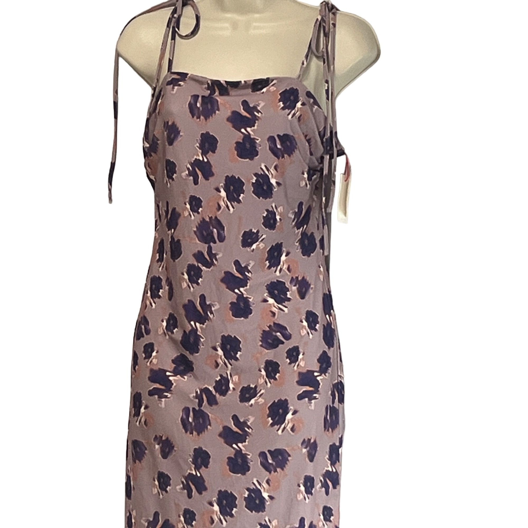 Other Open Edit Tie Shoulder Minidress In Purple- Pink Ash Blur Fl Size M / US 6-8 / IT 42-44 - 10 Thumbnail