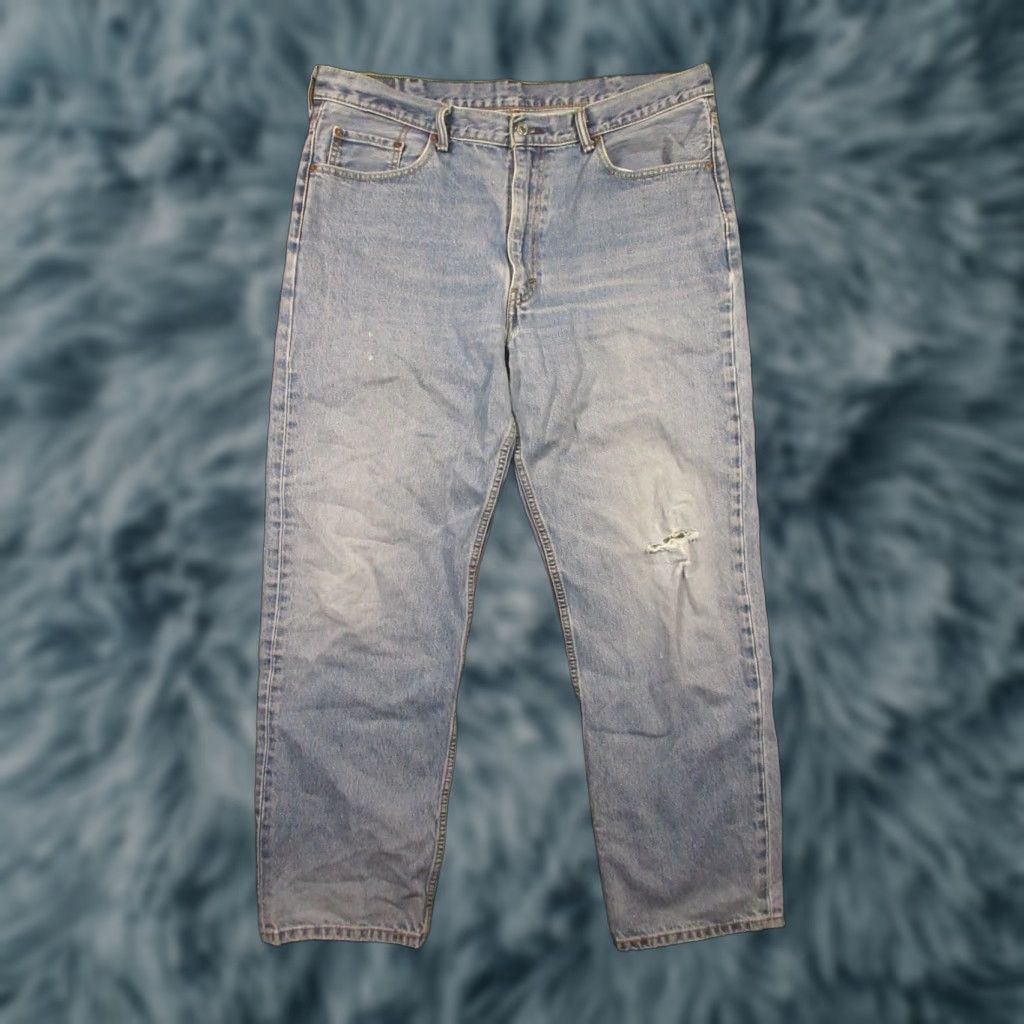Levi's Levis 550 Jeans Mens 40x32 Relaxed Fit Blue Denim Faded Distressed Holes Size US 40 / EU 56 - 1 Thumbnail