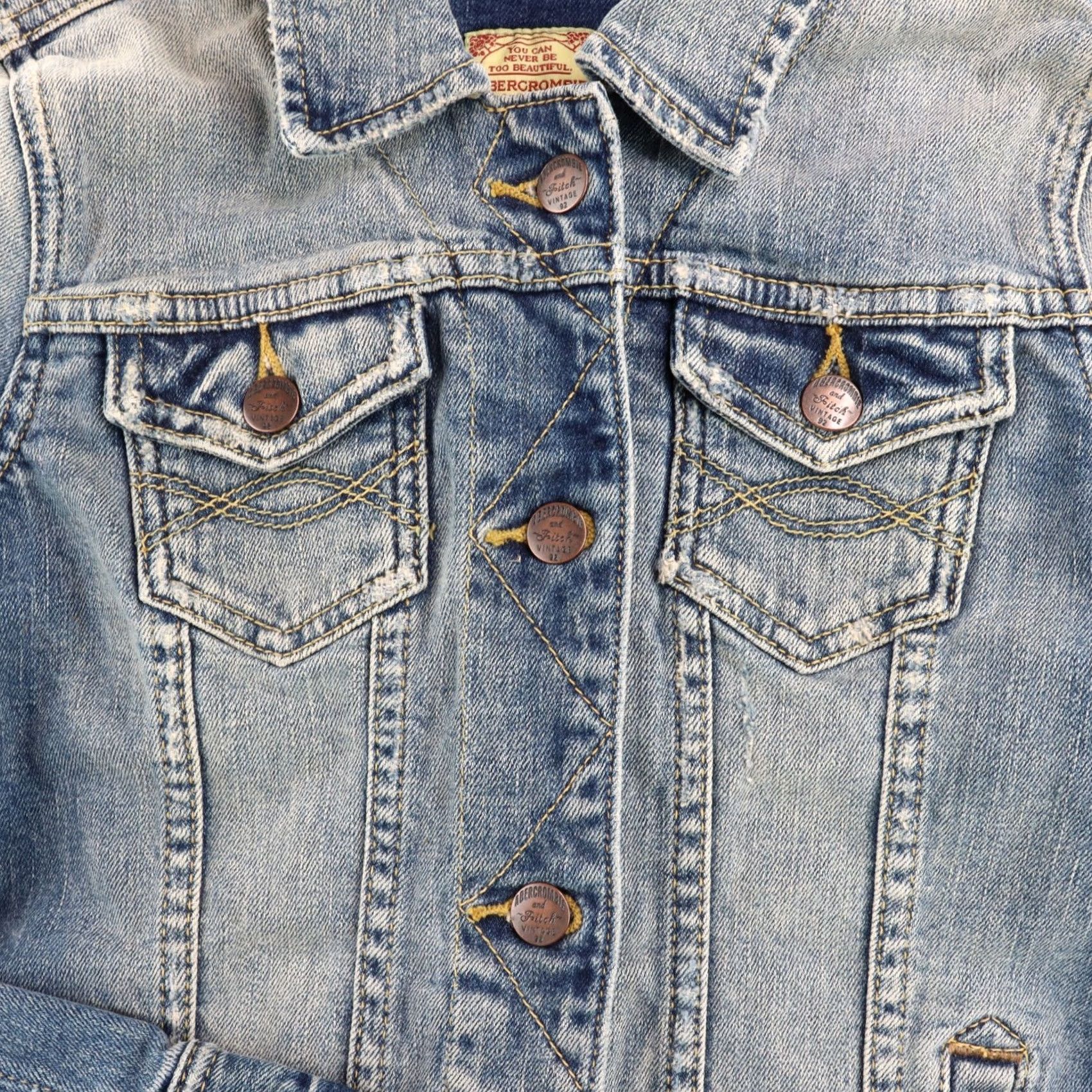 Abercrombie & Fitch VINTAGE Abercrombie and Fitch WOMENS Small Denim Jacket Distressed Size S / US 4 / IT 40 - 7 Thumbnail