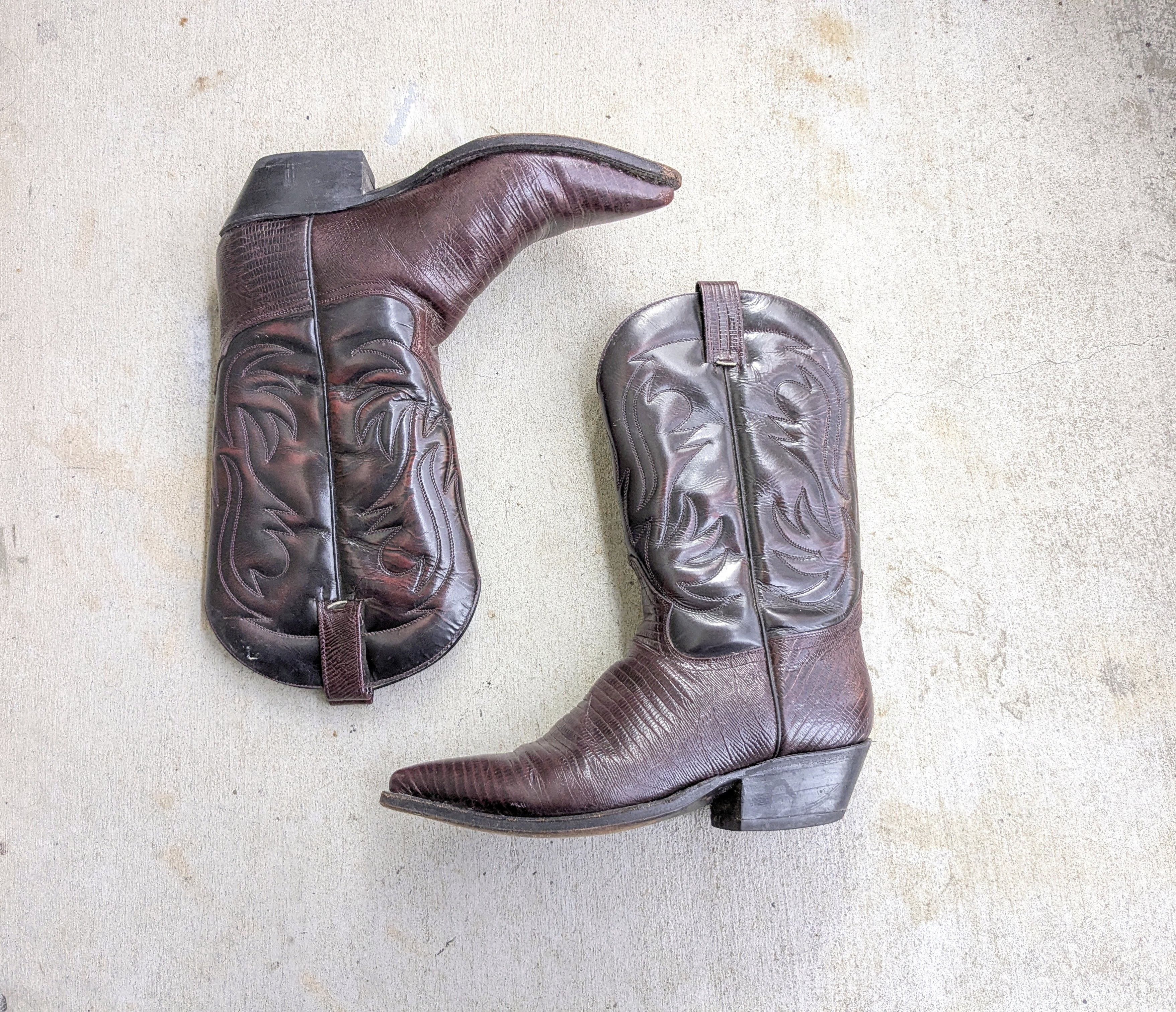 Genuine Leather Cuevas Boots Burgundy Faux Leather Mexico Size US 9.5 / EU 42-43 - 1 Thumbnail