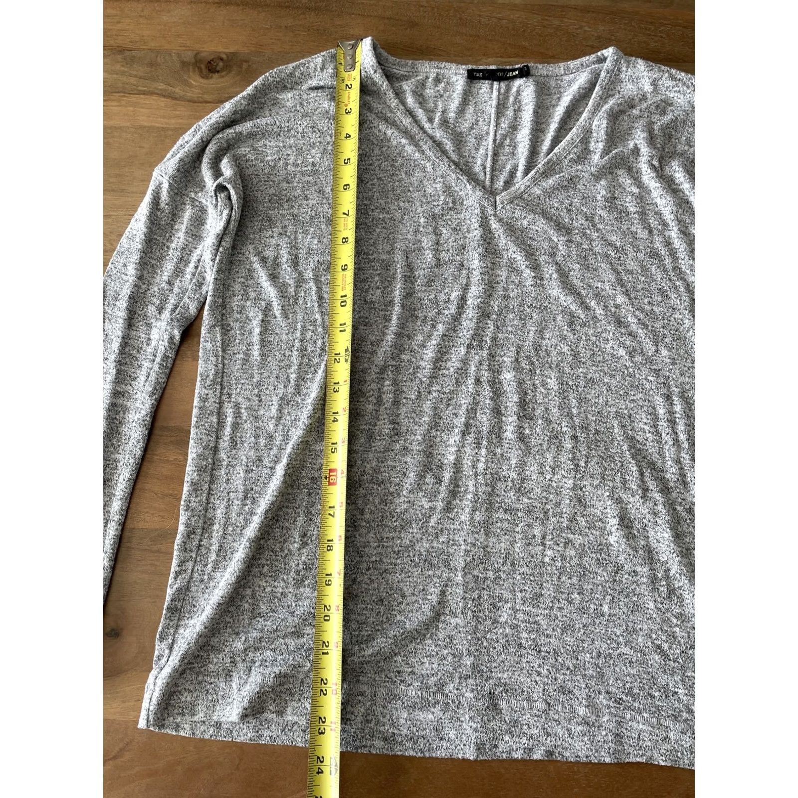Rag & Bone Rag & Bone Rag & Bone Women S Long Sleeve Top Heathered Gray Jumper V-Neck Lightweight Casual Shirt T-Shirt Size S Size S / US 4 / IT 40 - 5 Thumbnail