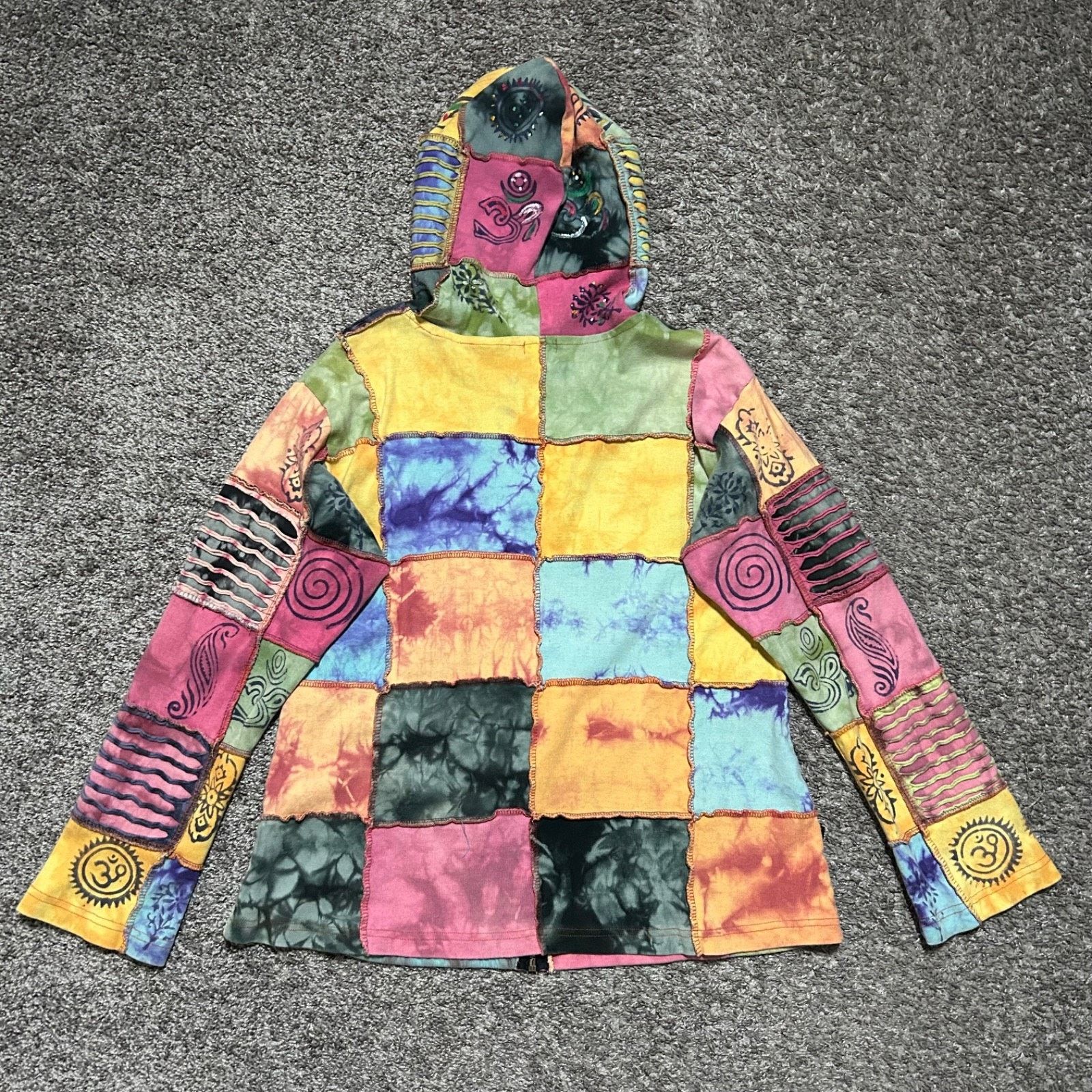 Vintage Vintage Hippie Jacket Patchwork Nepal Boho Full Zip 90s y2k Size XL / US 12-14 / IT 48-50 - 10 Thumbnail