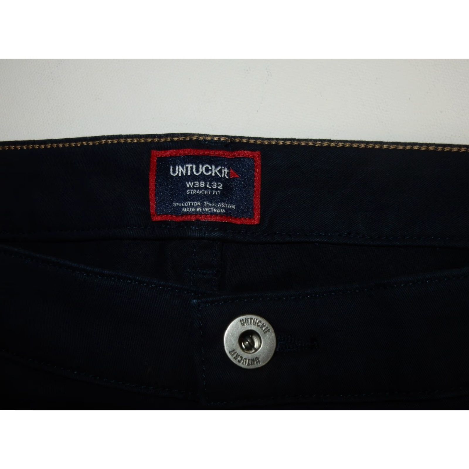 UNTUCKit VINTAGE UNTUCKit Men’s Jeans Size 38x32 Blue Straight Fit Mens Size US 38 / EU 54 - 6 Thumbnail