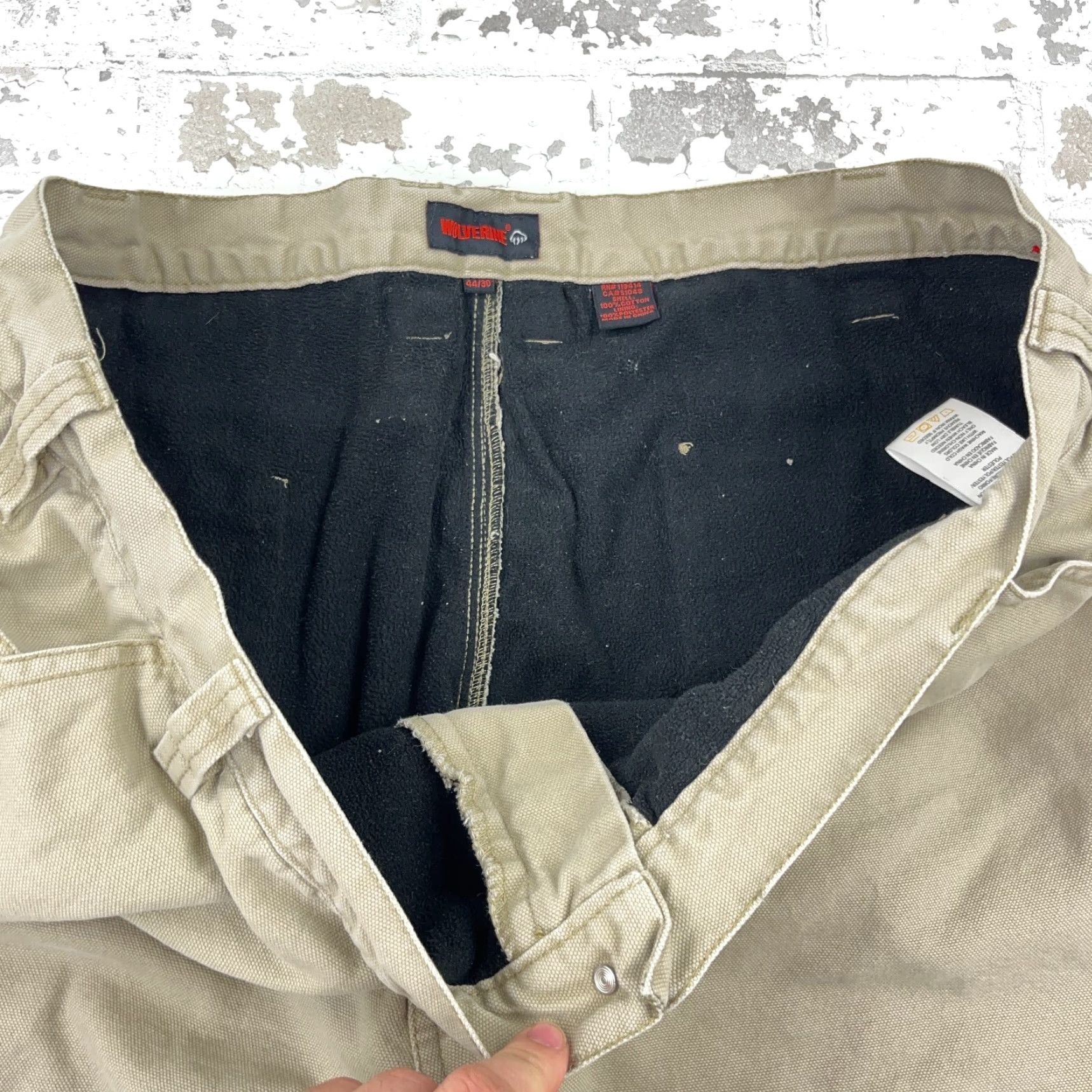 Vintage Wolverine Pants Men 44x30 Tan Carpenter Duck Canvas Quilt Lined Stains Vintage Size US 44 / EU 60 - 5 Thumbnail