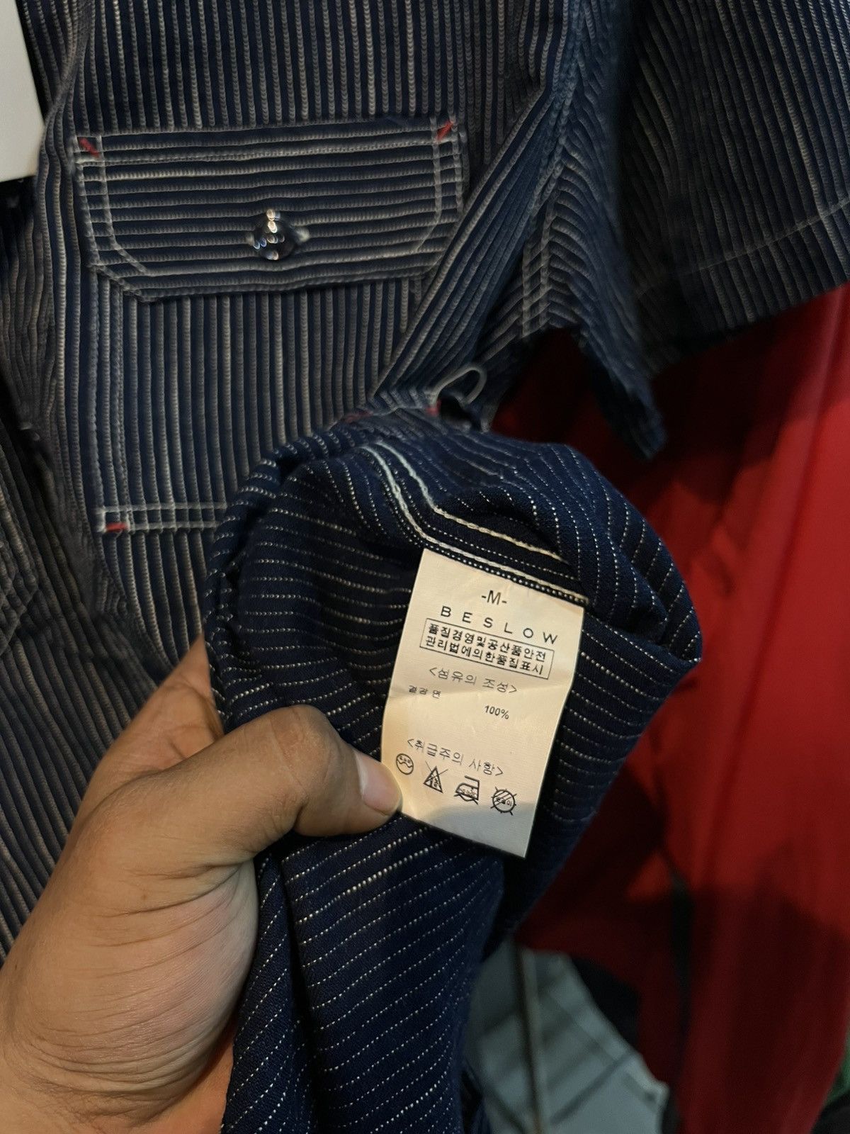 Japanese Brand Beslow stripe work crop shirt Size US M / EU 48-50 / 2 - 8 Thumbnail