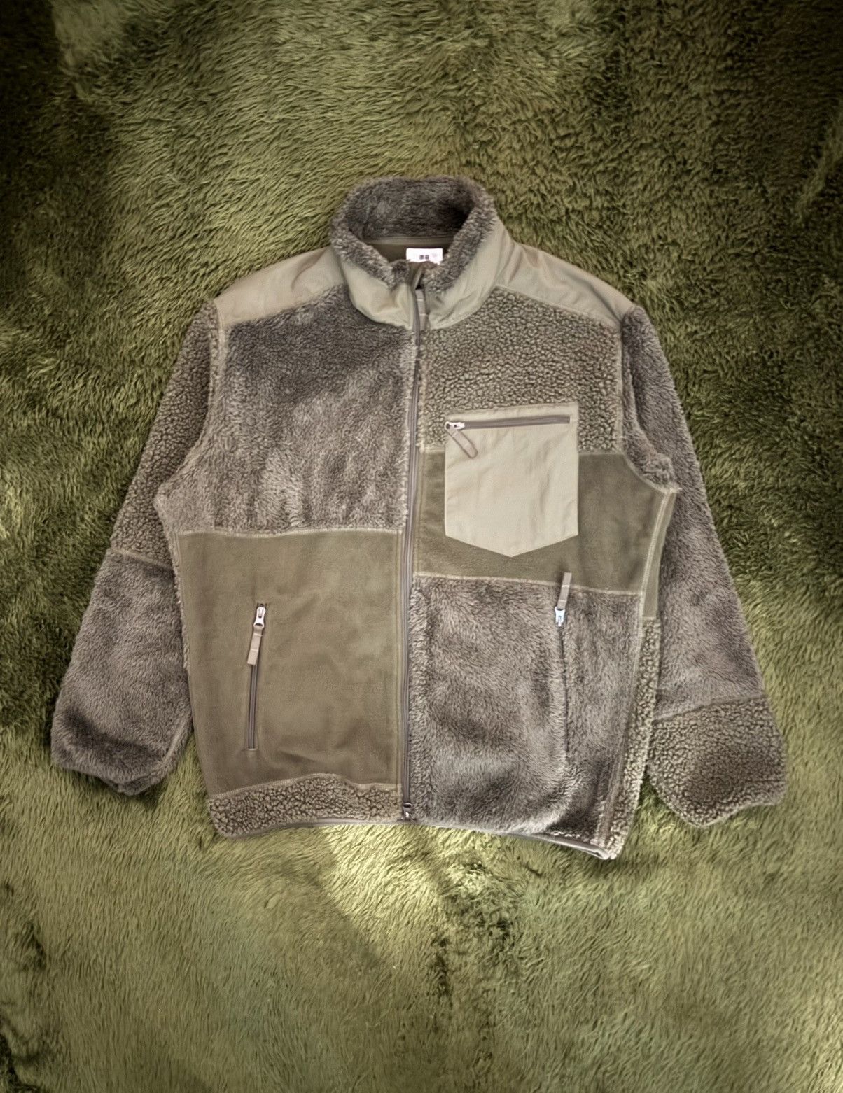[L] Engineered Garments x Uniqlo Fleece Jacket Olive