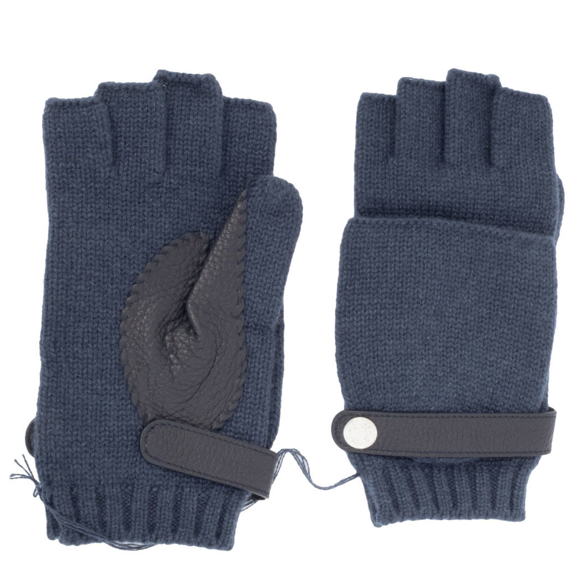 Hermes Hermes Lionel Fingerless Cashmere Blue Noir Men's L Mittens H162052G 5HL HERMES Size ONE SIZE - 1 Thumbnail