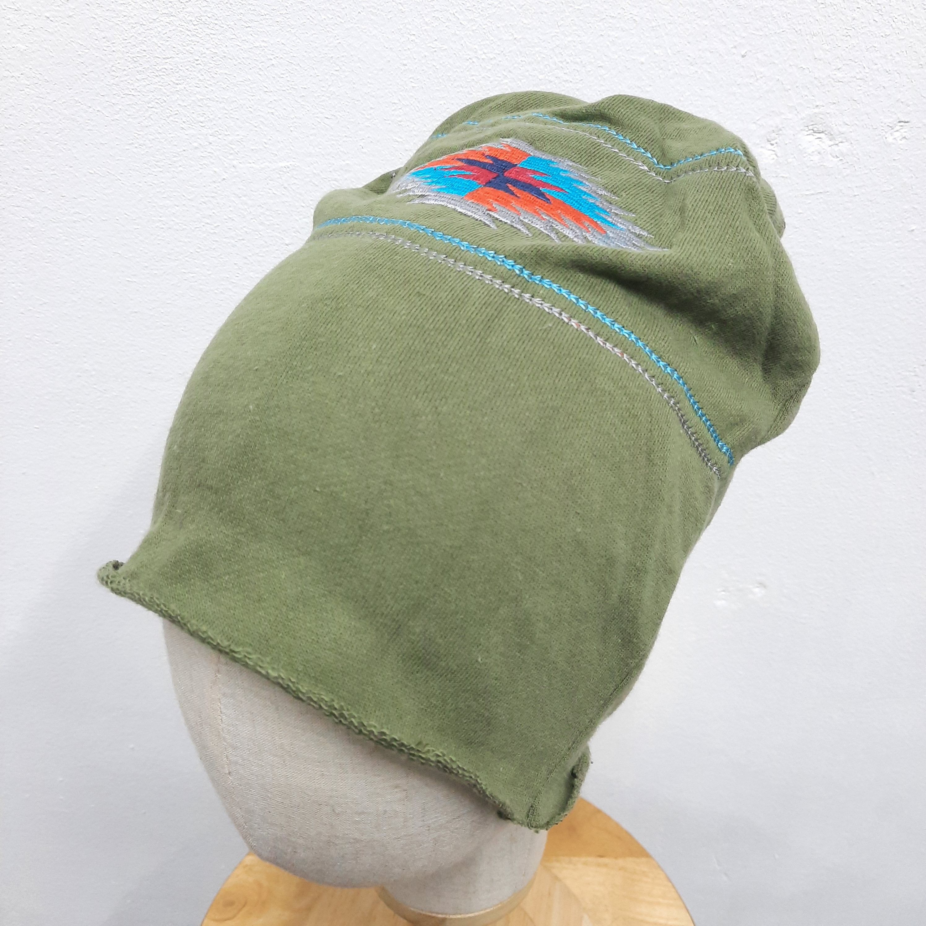 Japanese Brand 💥 Navajo / native americam design embroidery beanie hat Size ONE SIZE - 4 Thumbnail